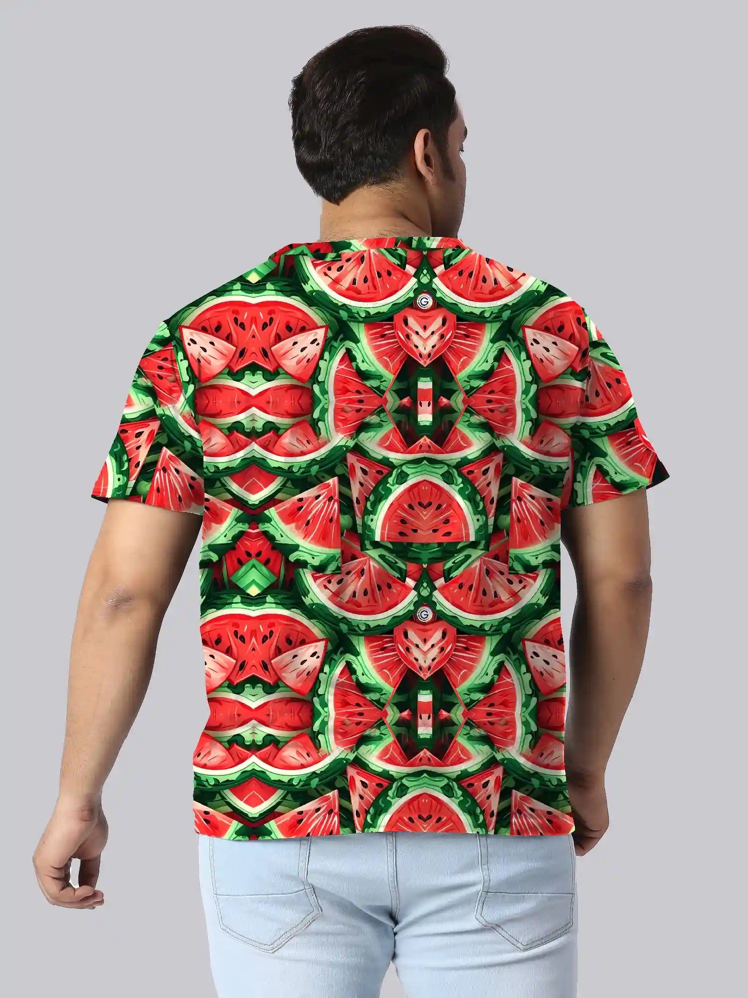 Watermelon Slices Digital Printed Plus Size T-Shirt