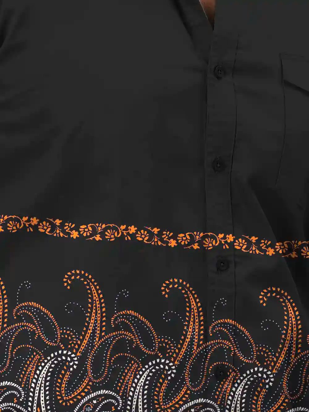Paisley Pattern Printed Party Wear Men's Plus Size Full Shirt