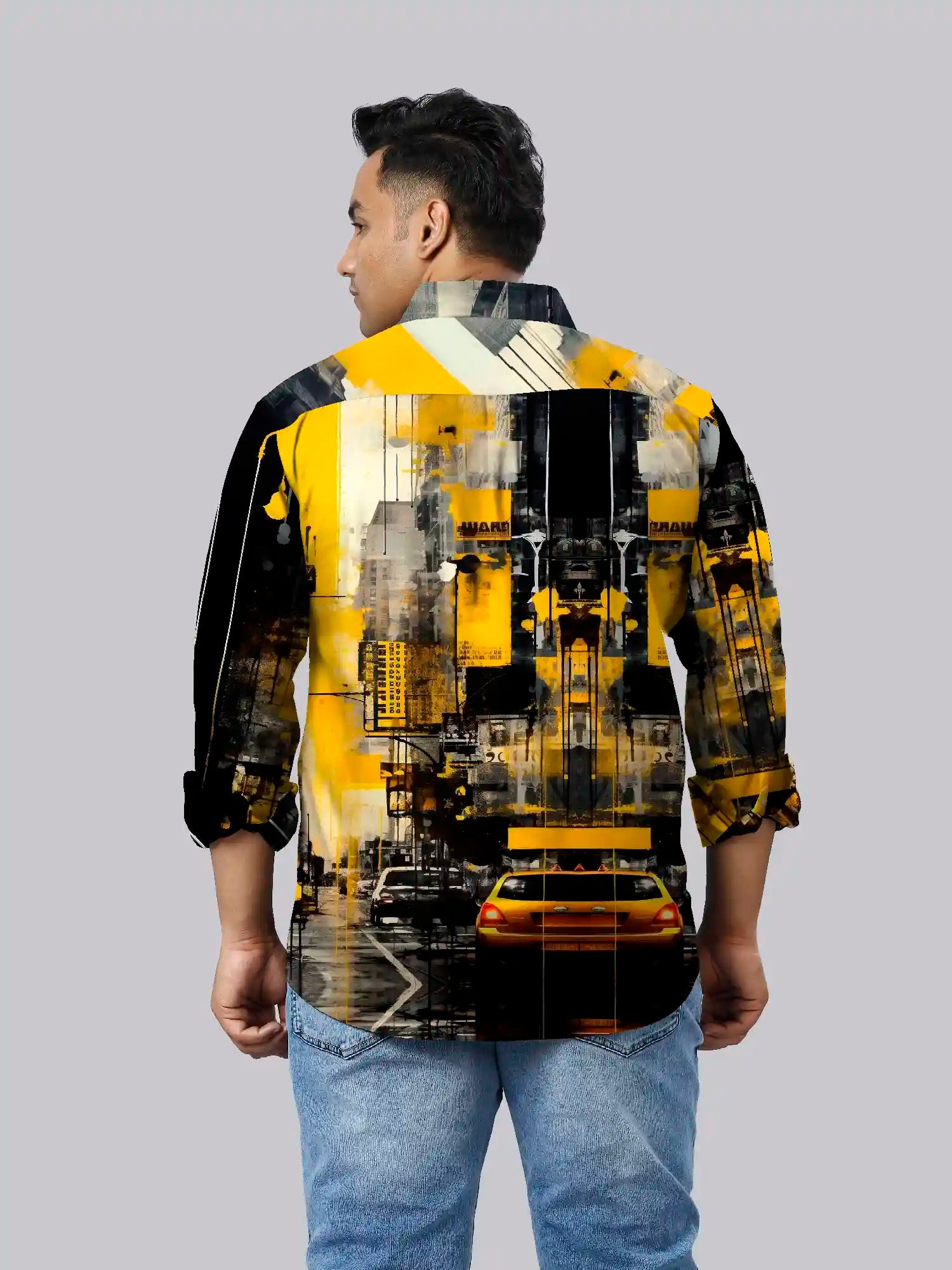 CityScape Digital Printed Party Wear Men's Plus Size Full Shirt