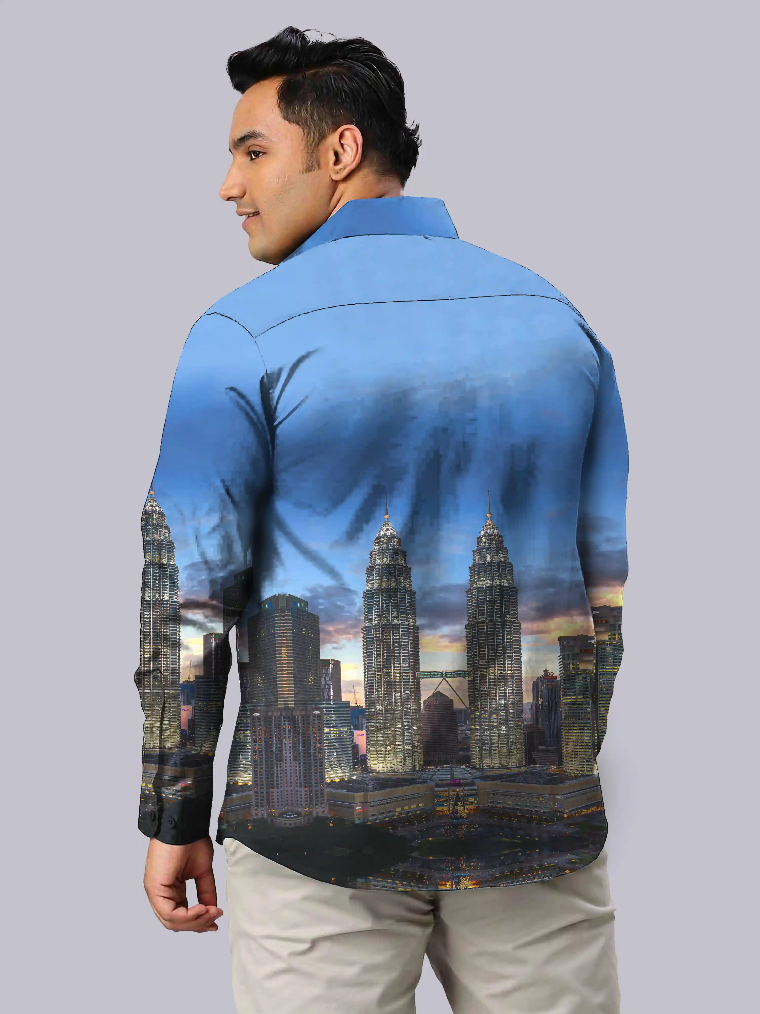 Twins Tower Limited Edition Men’s Plus Size Full Sleeve Shirt