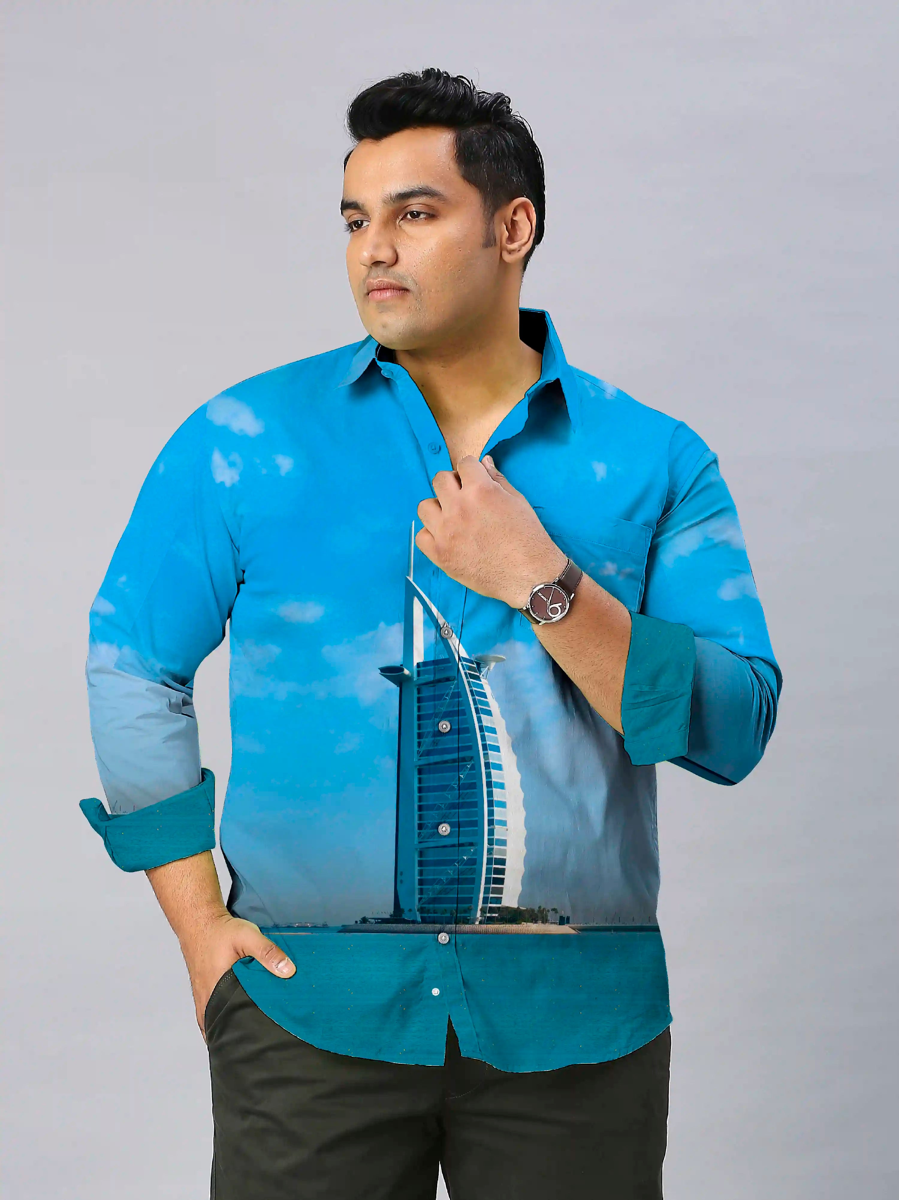 Burj Khalifa Limited Edition Men’s Plus Size Full Sleeve Shirt