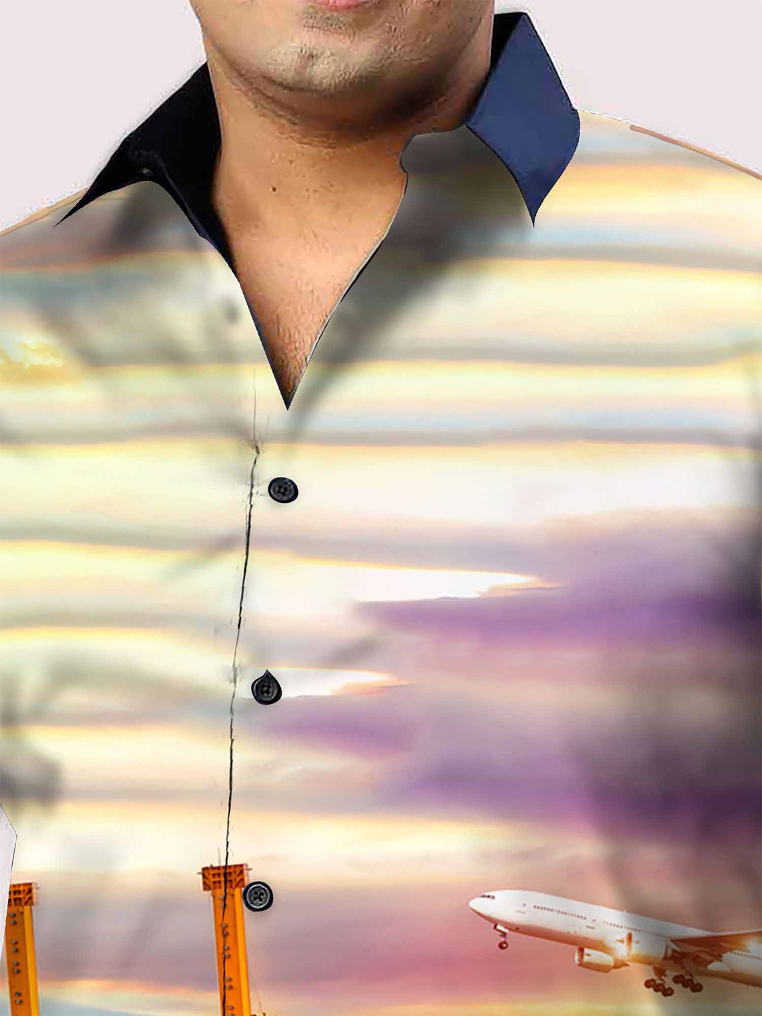 Freight Ship Printed Party Wear Shirts Men's Plus Size