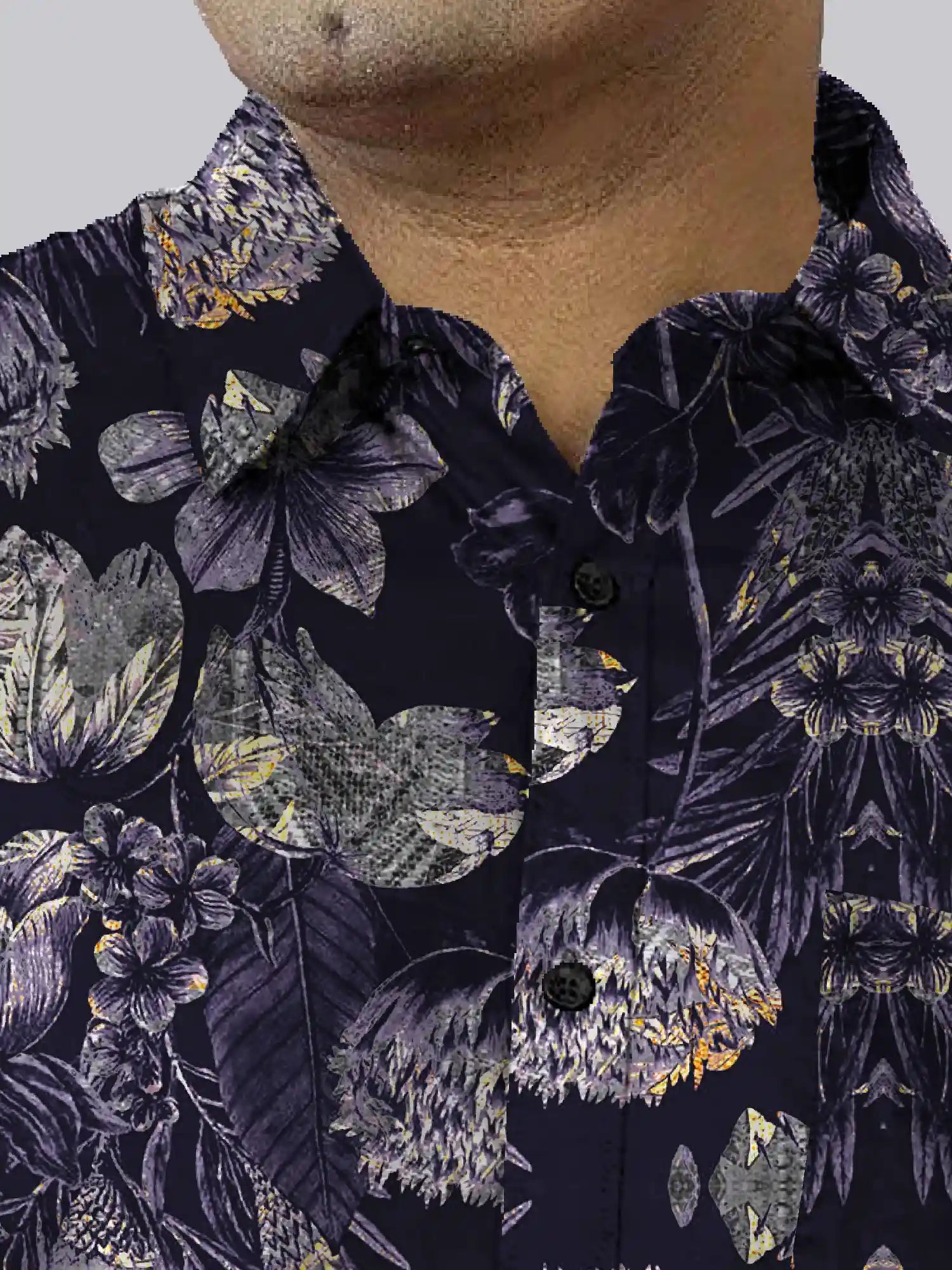 Flower Of Life Linen Printed Shirt Men's Plus Size