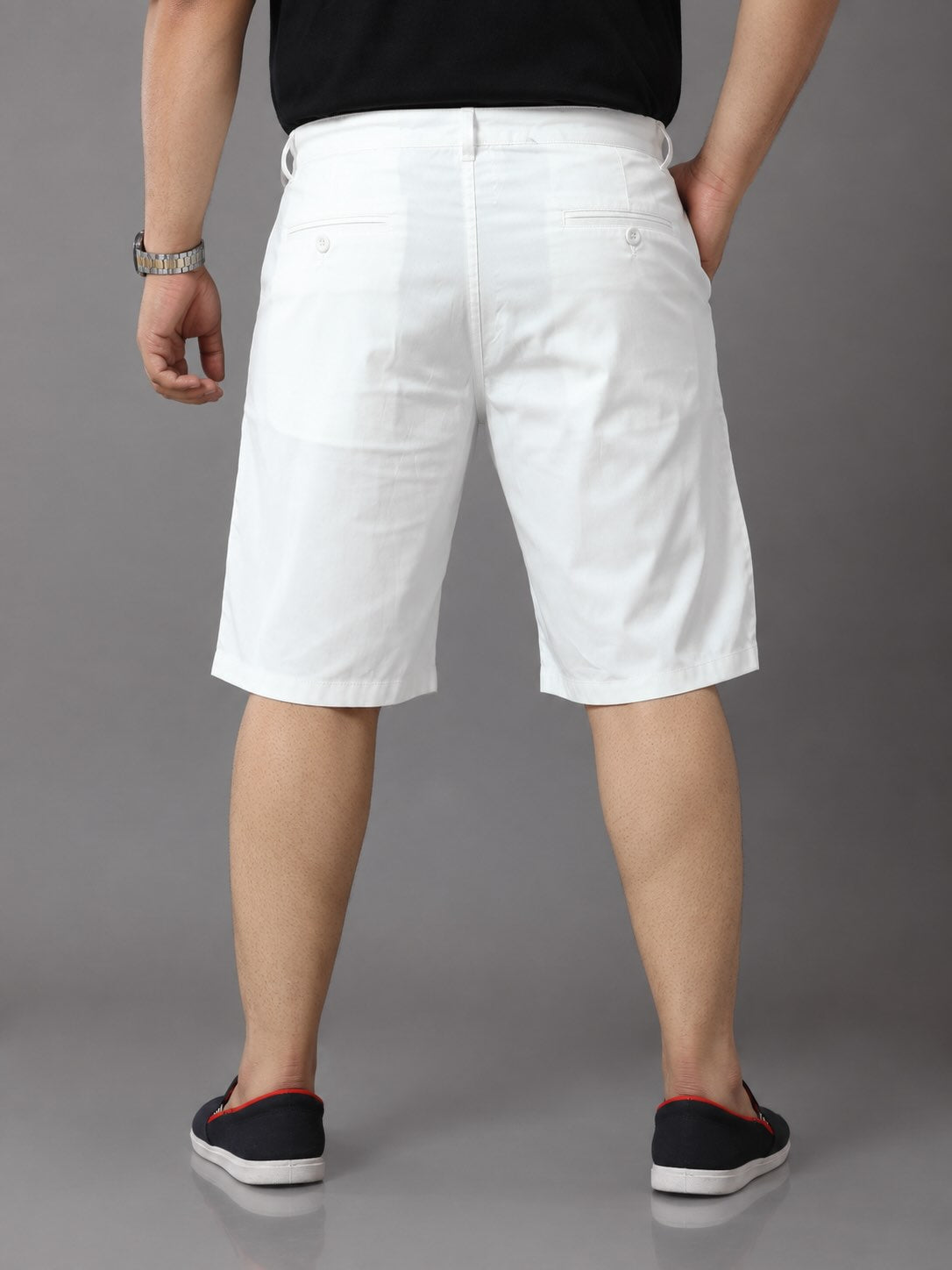 White Denim Shorts Men's Plus Size