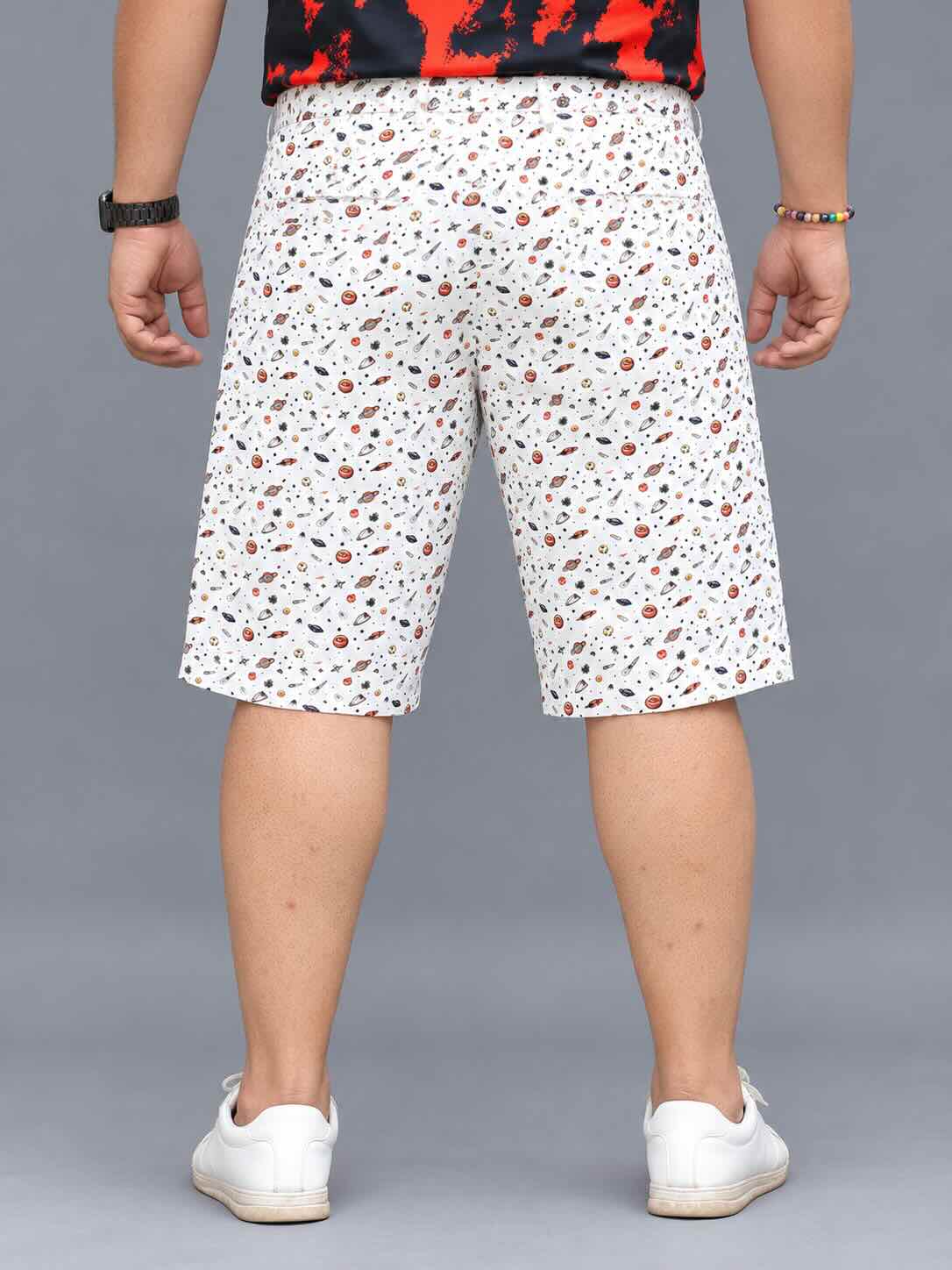 Space Galaxy Printed Men's Plus Size Shorts