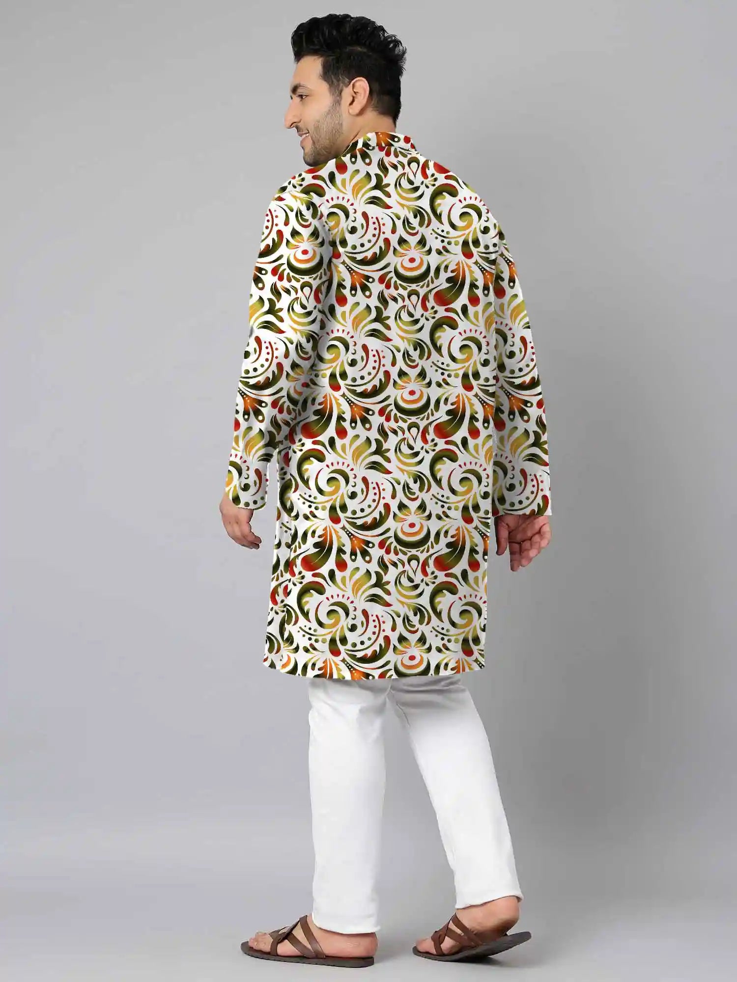 Floral Ornamental Digital Printed Plus Size Kurta