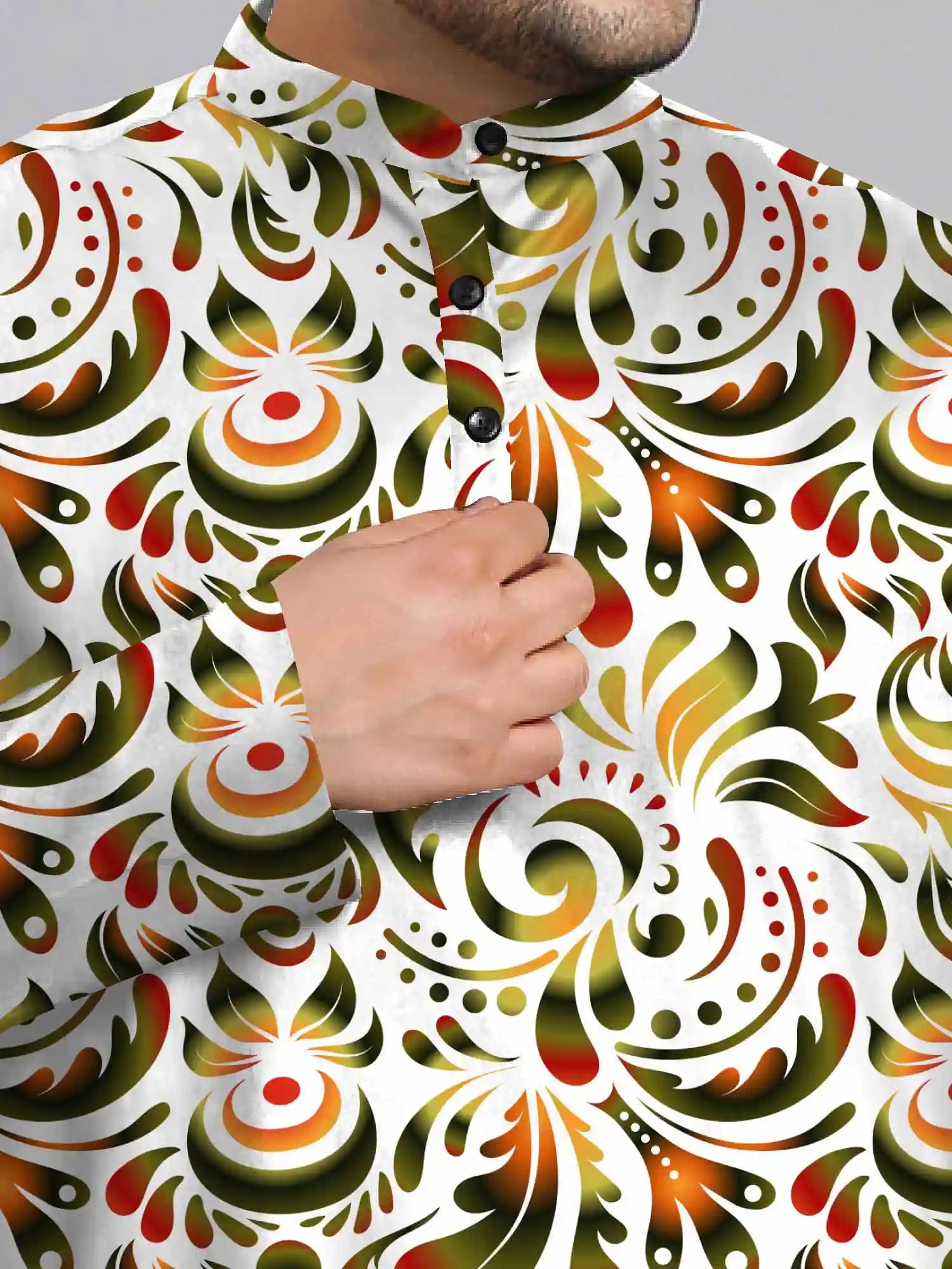 Floral Ornamental Digital Printed Plus Size Kurta