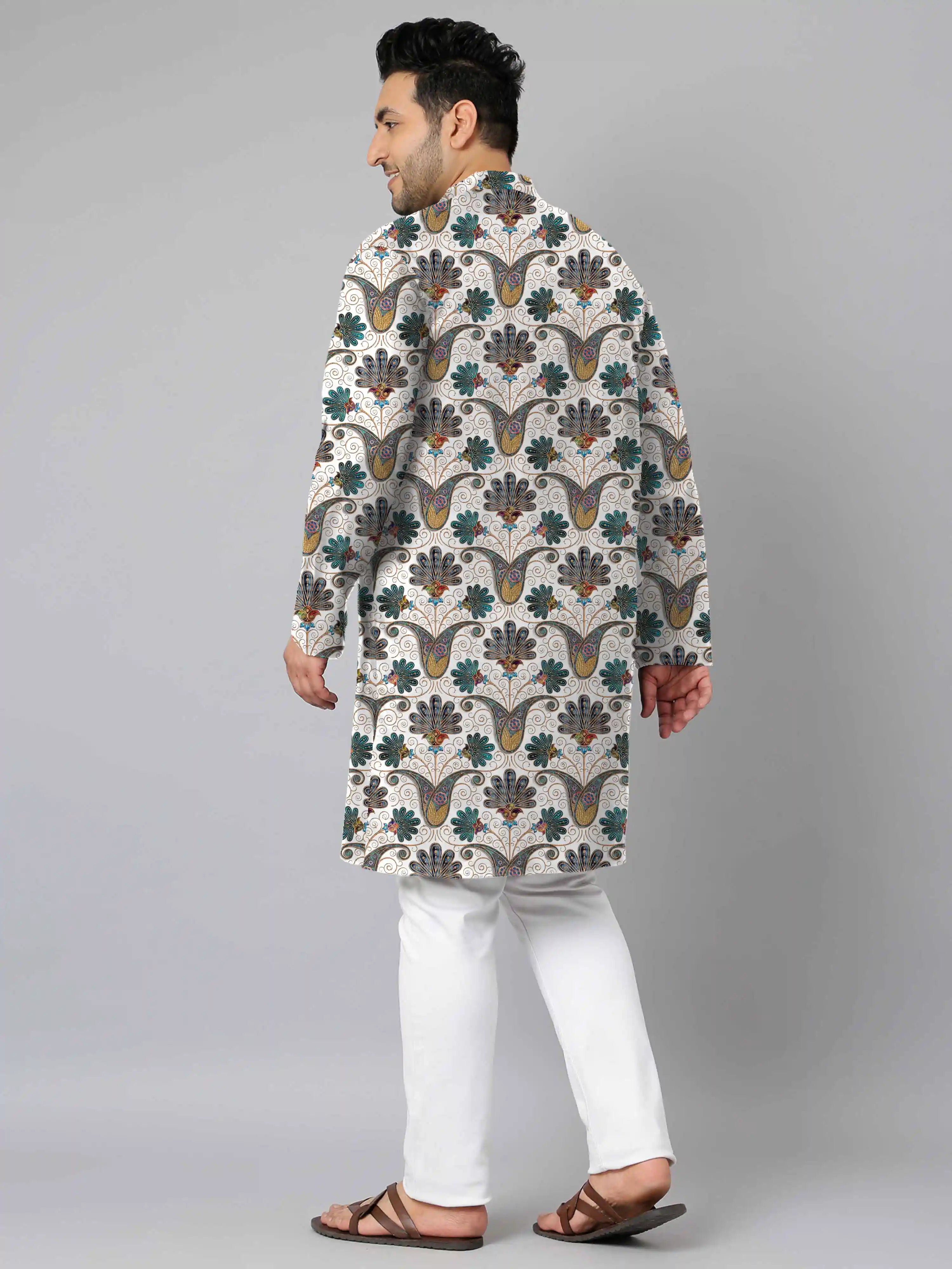 Abstract Vintage Digital Printed Plus Size Kurta