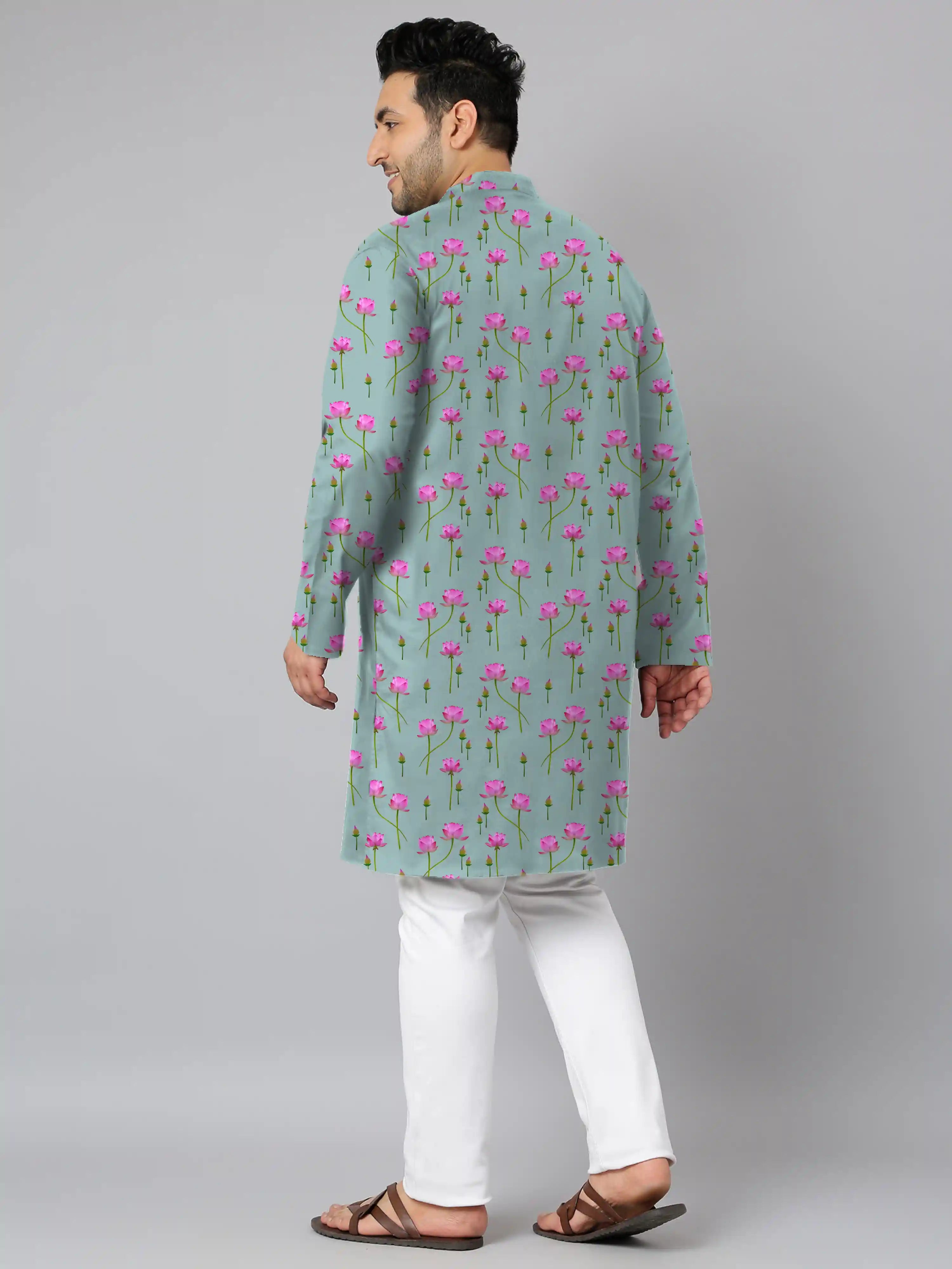 Lotus Flowers Digital Printed Plus Size Kurta