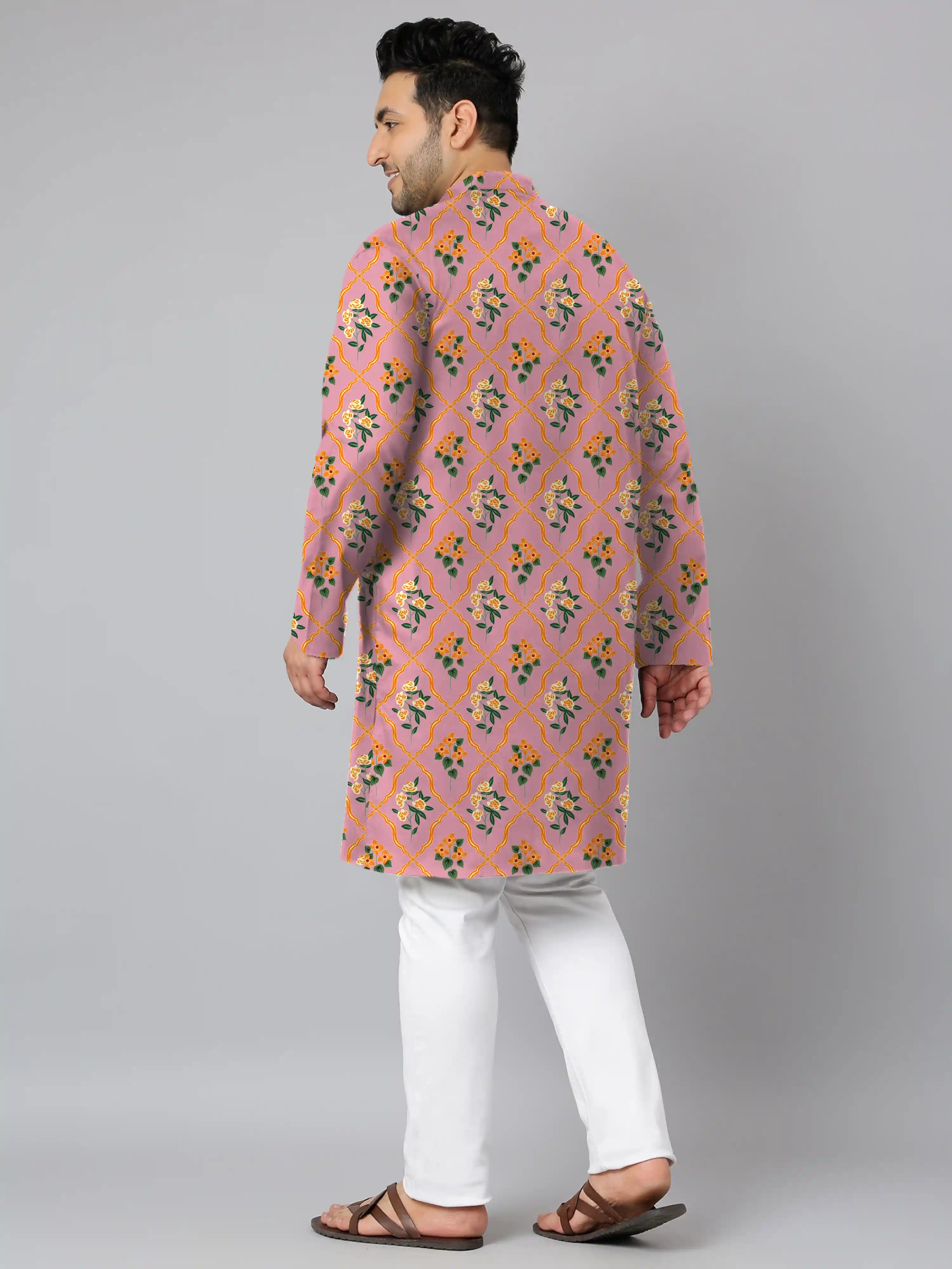 Mughal Motifs Digital Printed Plus Size Kurta
