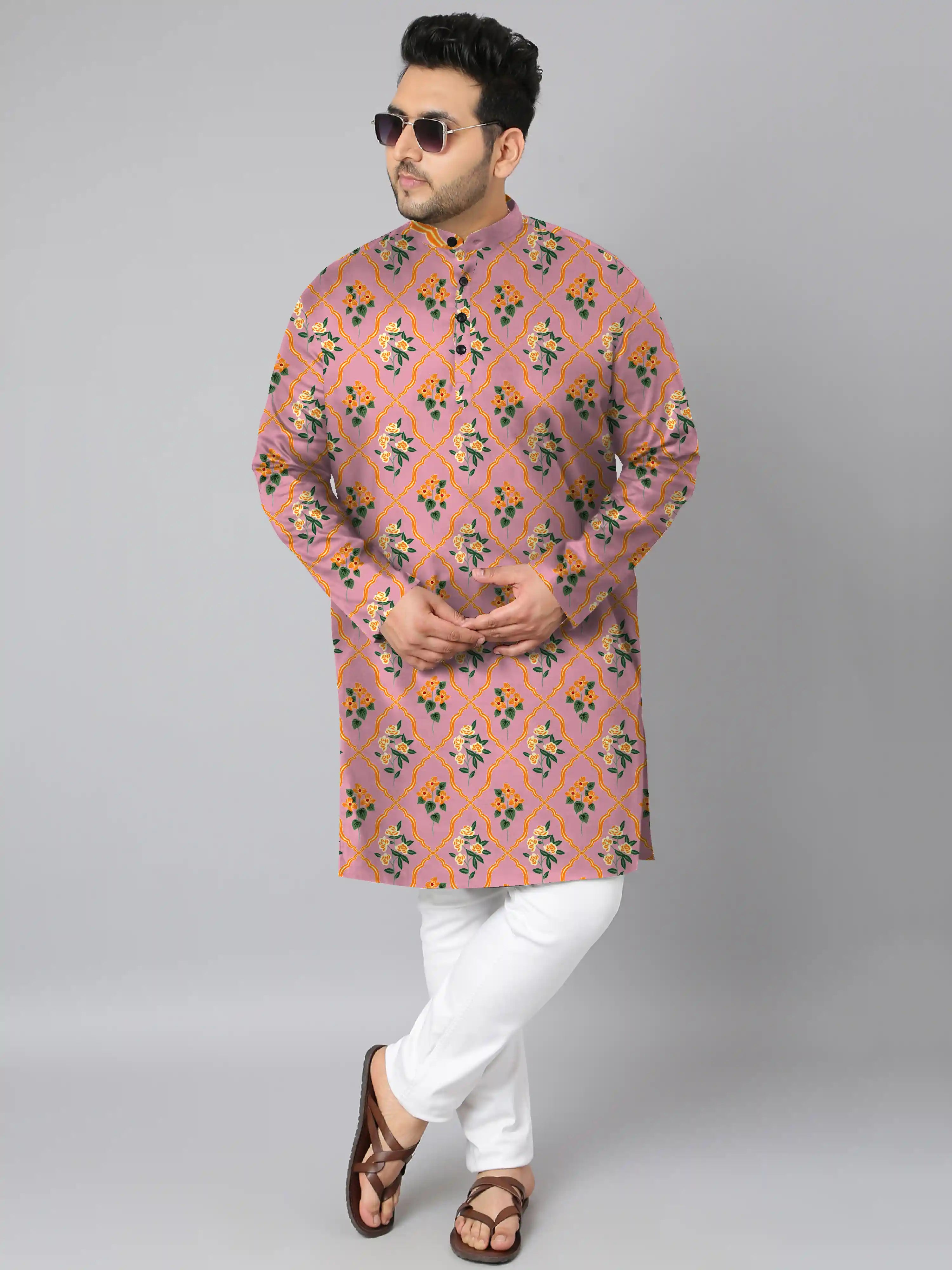 Mughal Motifs Digital Printed Plus Size Kurta