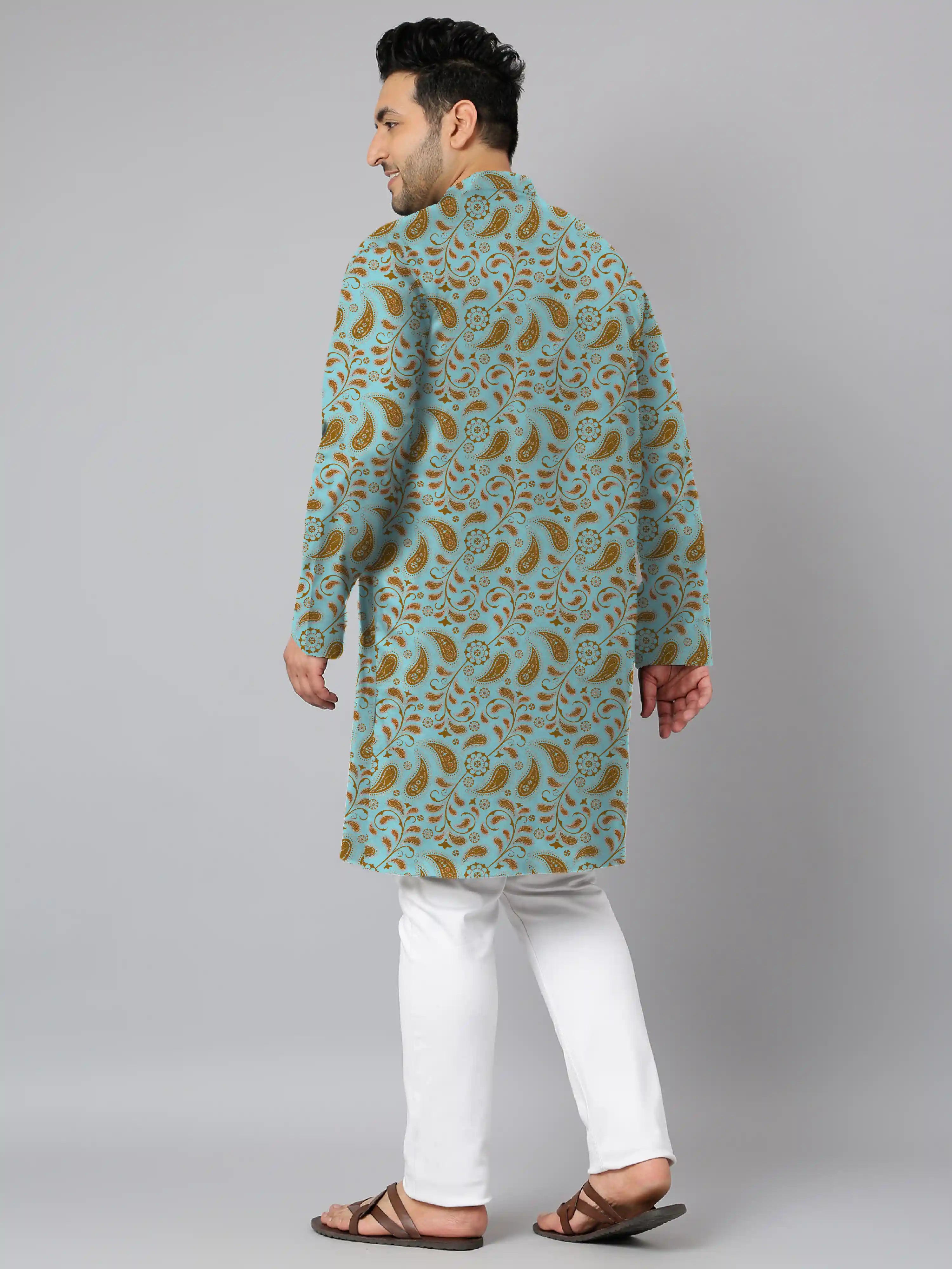 Paisley Floral Digital Printed Plus Size Kurta