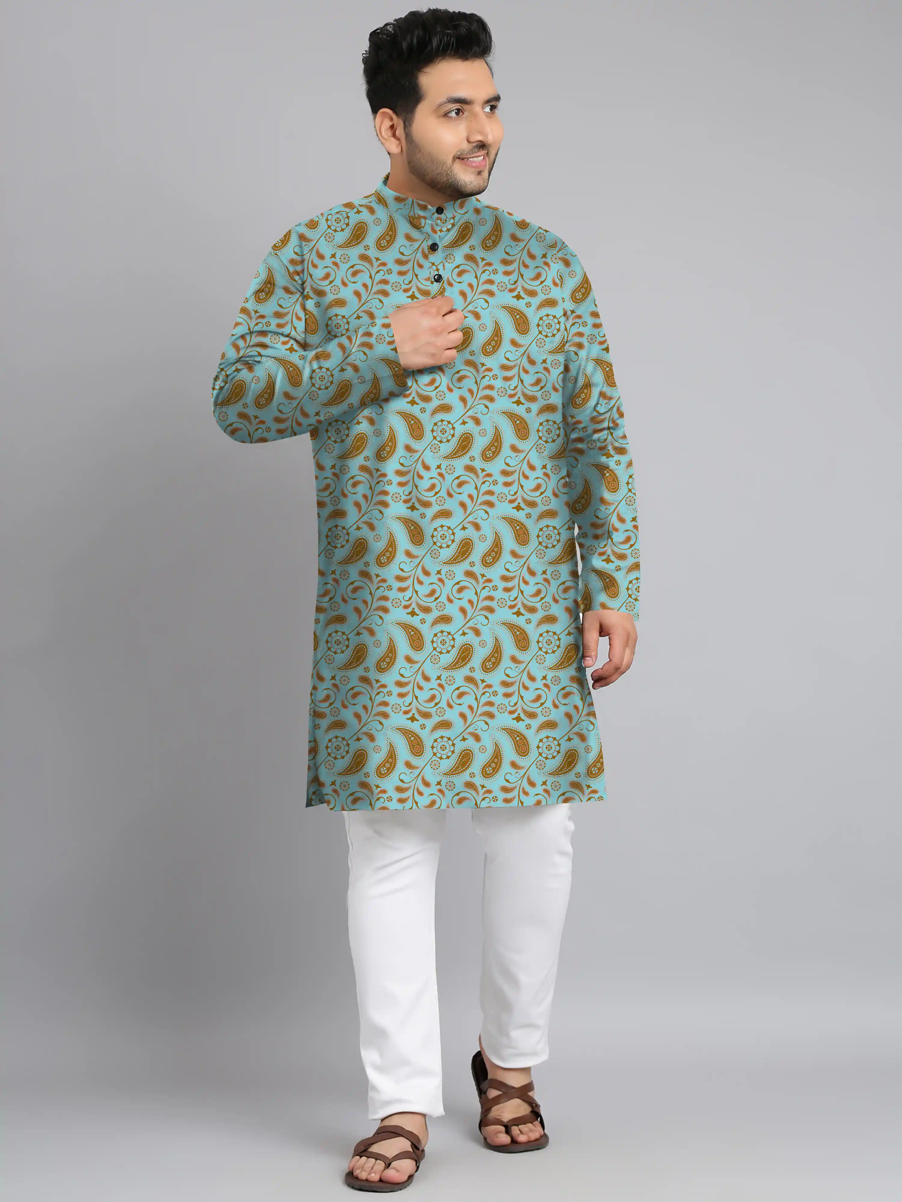 Paisley Floral Digital Printed Plus Size Kurta