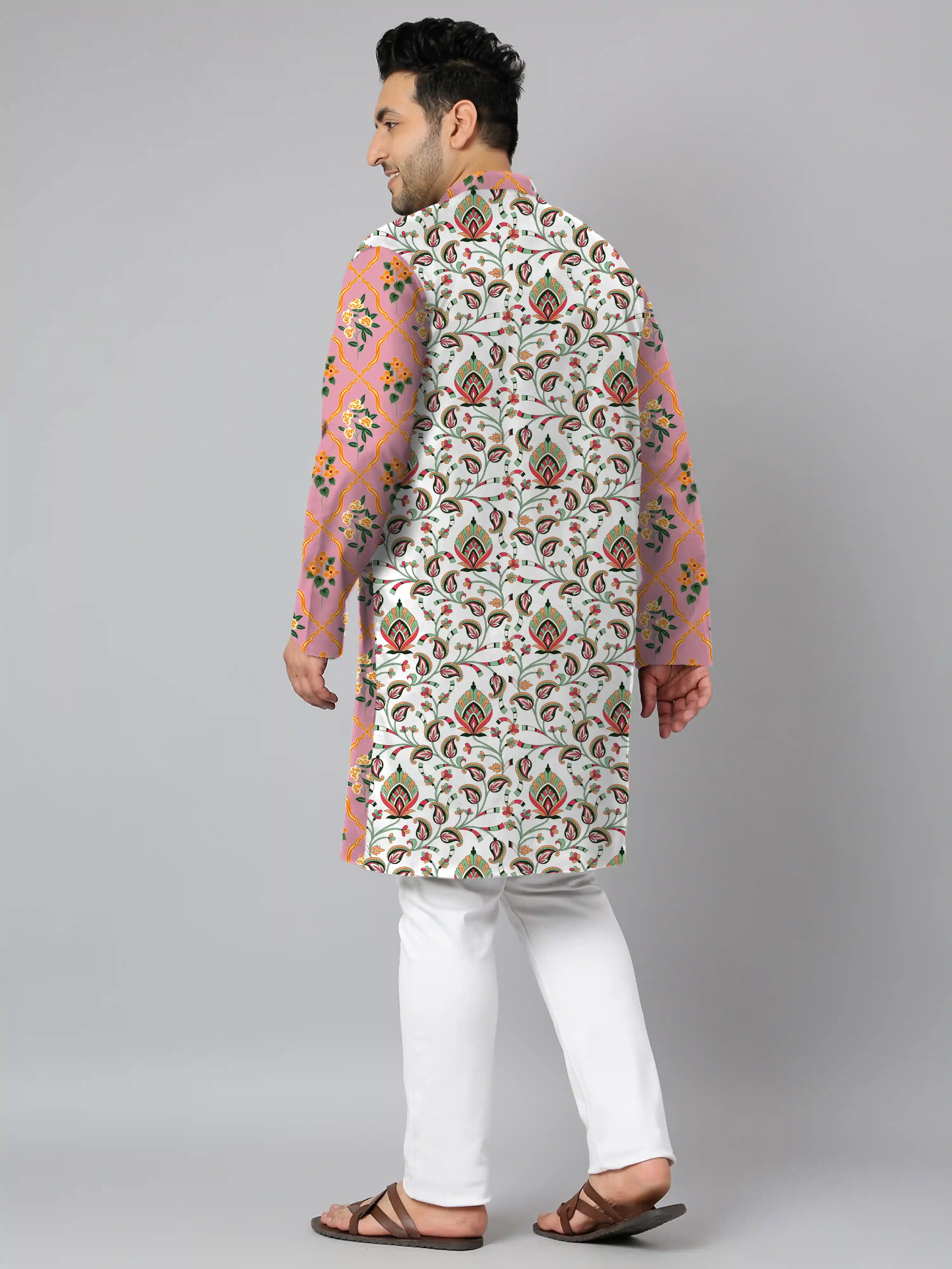 Paisley Floral Pattern Digital Printed Plus Size Kurta
