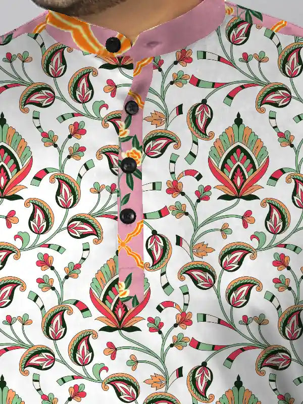 Paisley Floral Pattern Digital Printed Plus Size Kurta