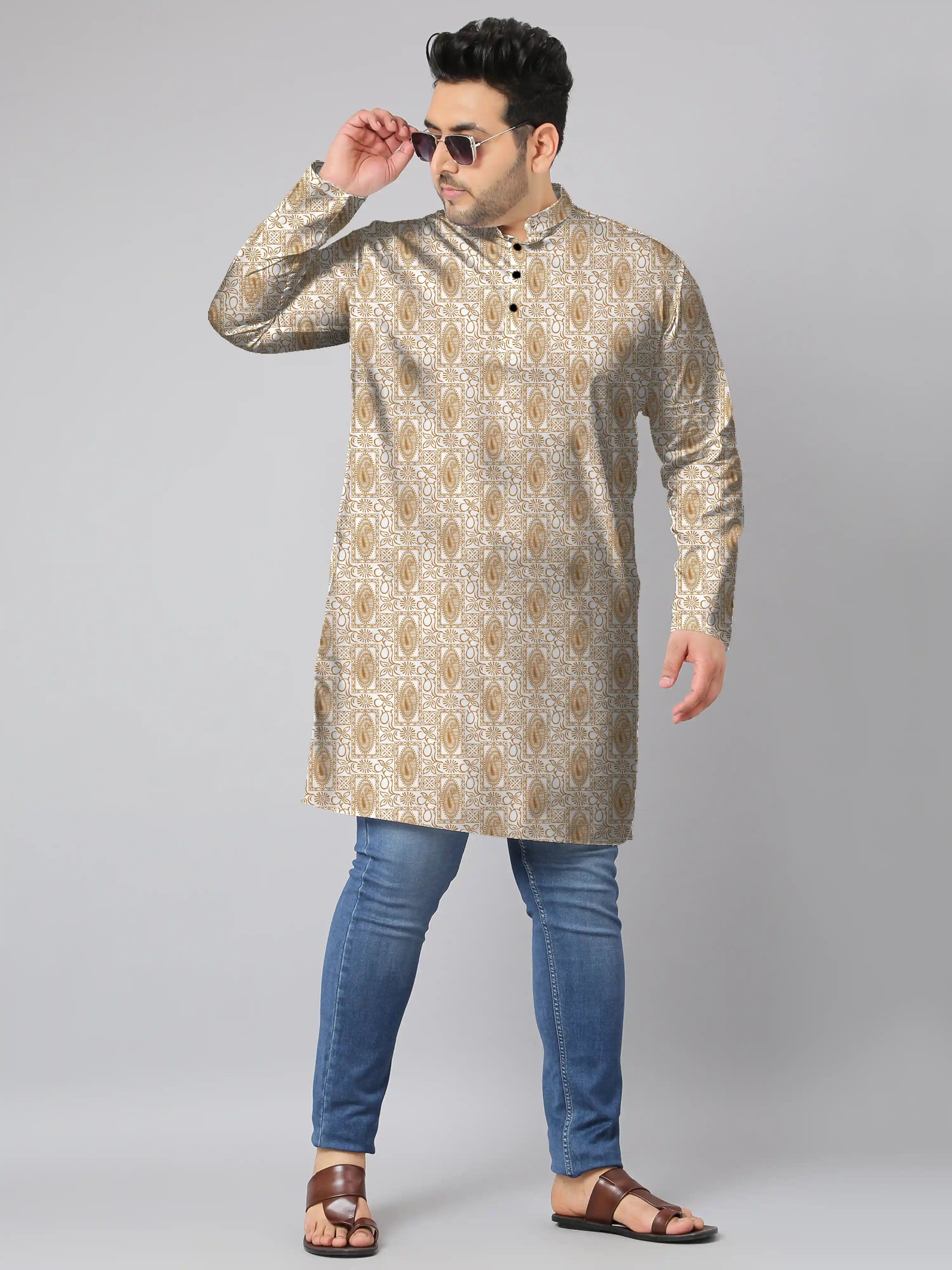 Paisley Pattern Digital Printed Plus Size Kurta