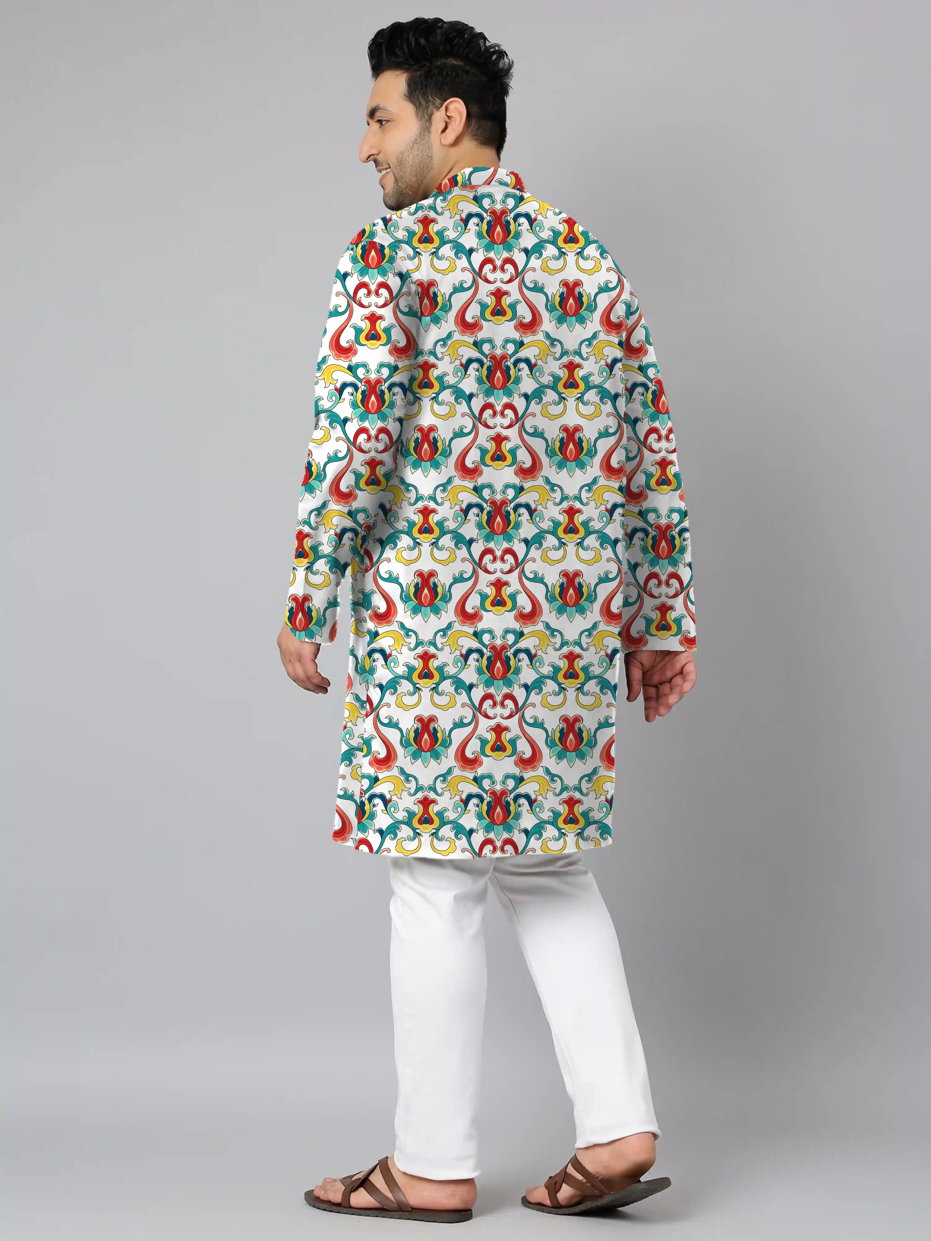 Chinese Ornament Digital Printed Plus Size Kurta