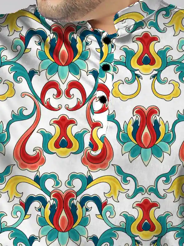 Chinese Ornament Digital Printed Plus Size Kurta