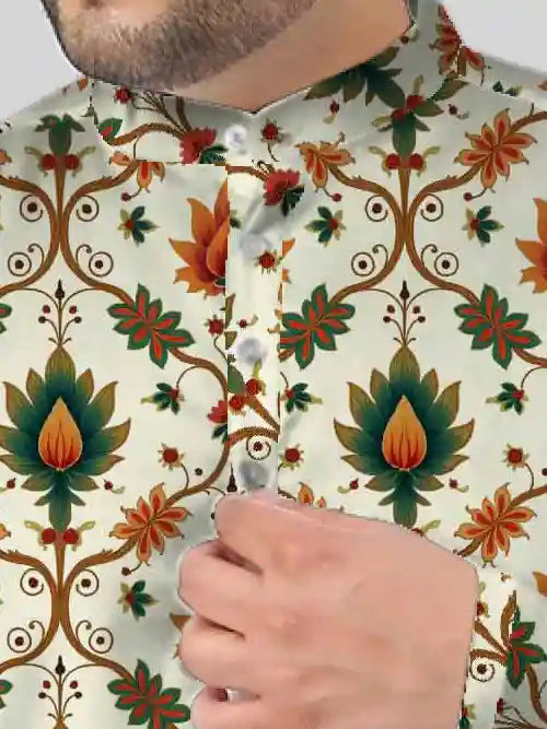 Turkish Floral Digital Printed Plus Size Kurta
