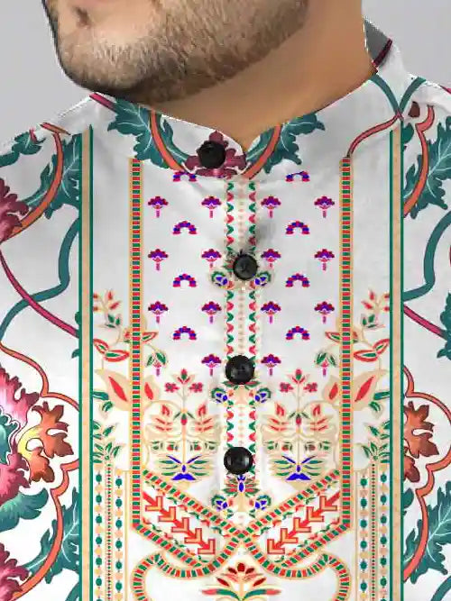 Indian Floral Digital Printed Plus Size Kurta