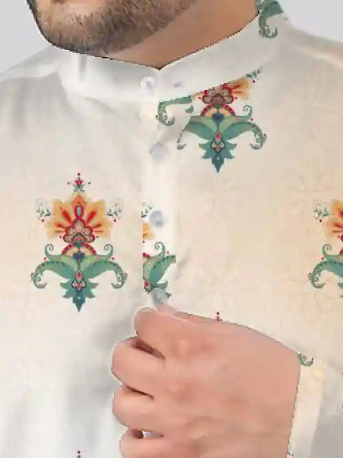 Floral Oriental Digital Printed Plus Size Kurta