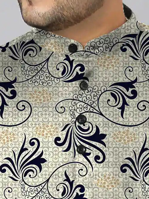 Damask Pattern Digital Printed Plus Size Kurta