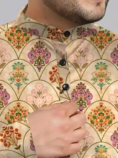 Floral Patterned Digital Printed Plus Size Kurta