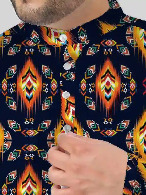 Ikat Oriental Digital Printed Plus Size Kurta