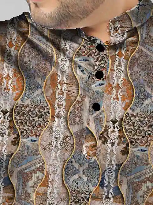 Moroccan Ornaments Digital Printed Plus Size Kurta