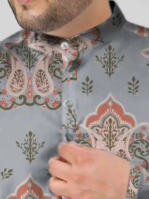 Paisley Blooming Digital Printed Plus Size Kurta