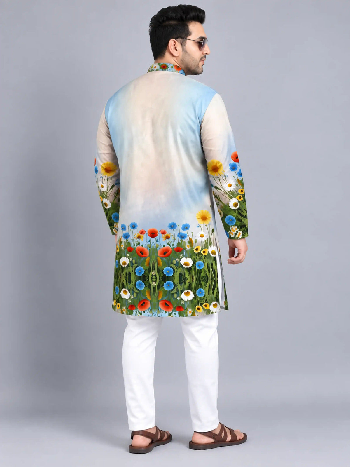 Wildflower Meadow Digital Printed Plus Size Kurta