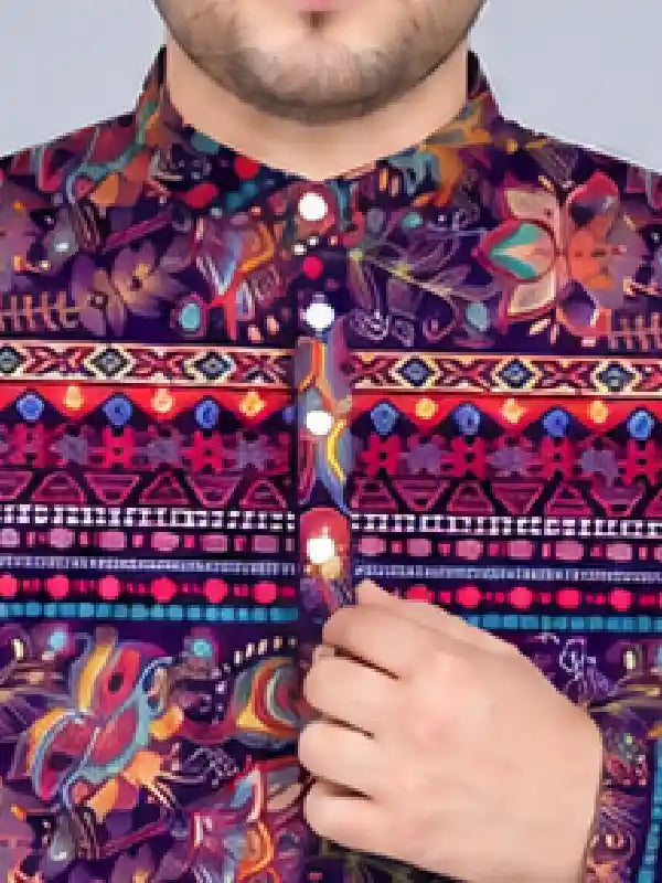 Bohemian Floral Printed Plus Size Kurta