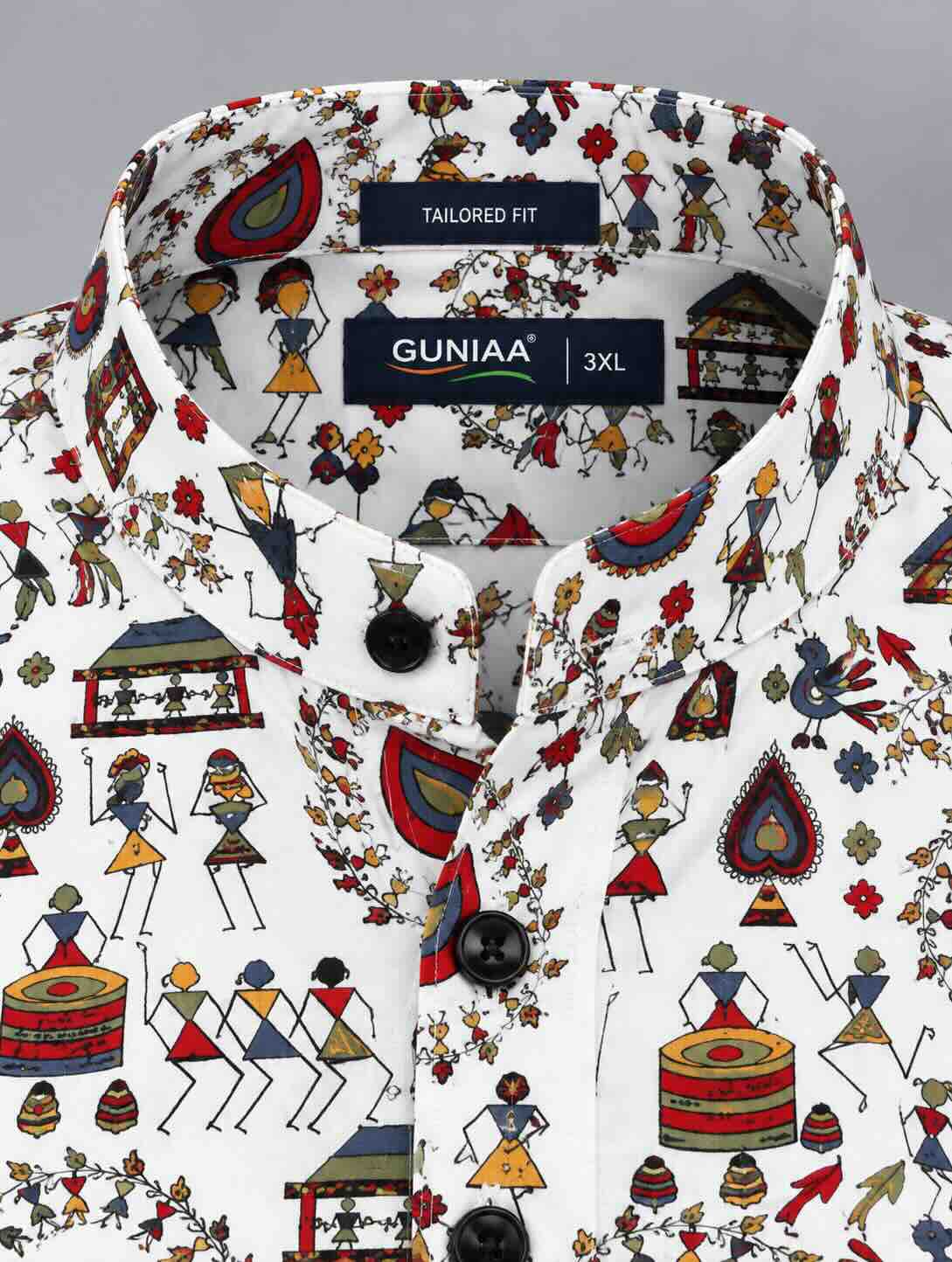 Tribal Folk Fusion Digital Printed Men's Plus Size Kurta