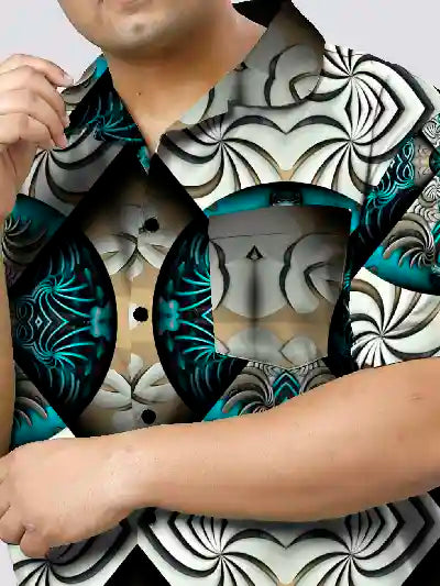 Fractal Art Plus Size Men's Full Co-ord Set