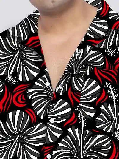 Gudhal Flowers Printed Plus Size Men's Full Co-ord Set