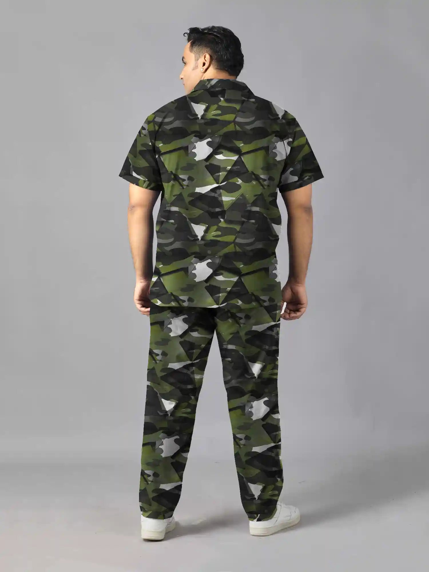 Camouflage Printed Plus Size Men’s Full Co-ord Set