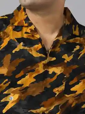 Gold Camo Print Plus Size Men’s Full Co-ord Set