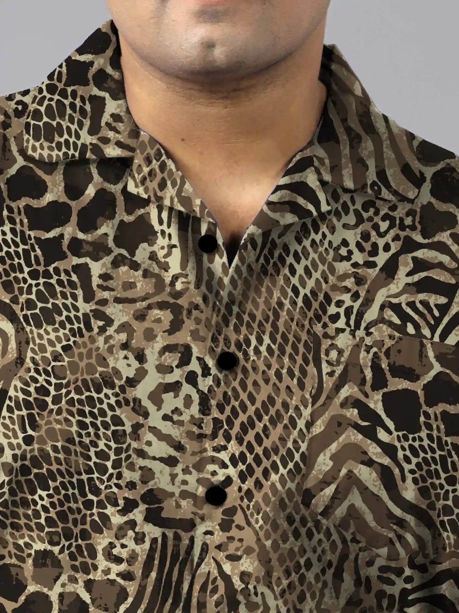 Tribal Leopard Digital Printed Plus Size Men's Full Co-ord Set