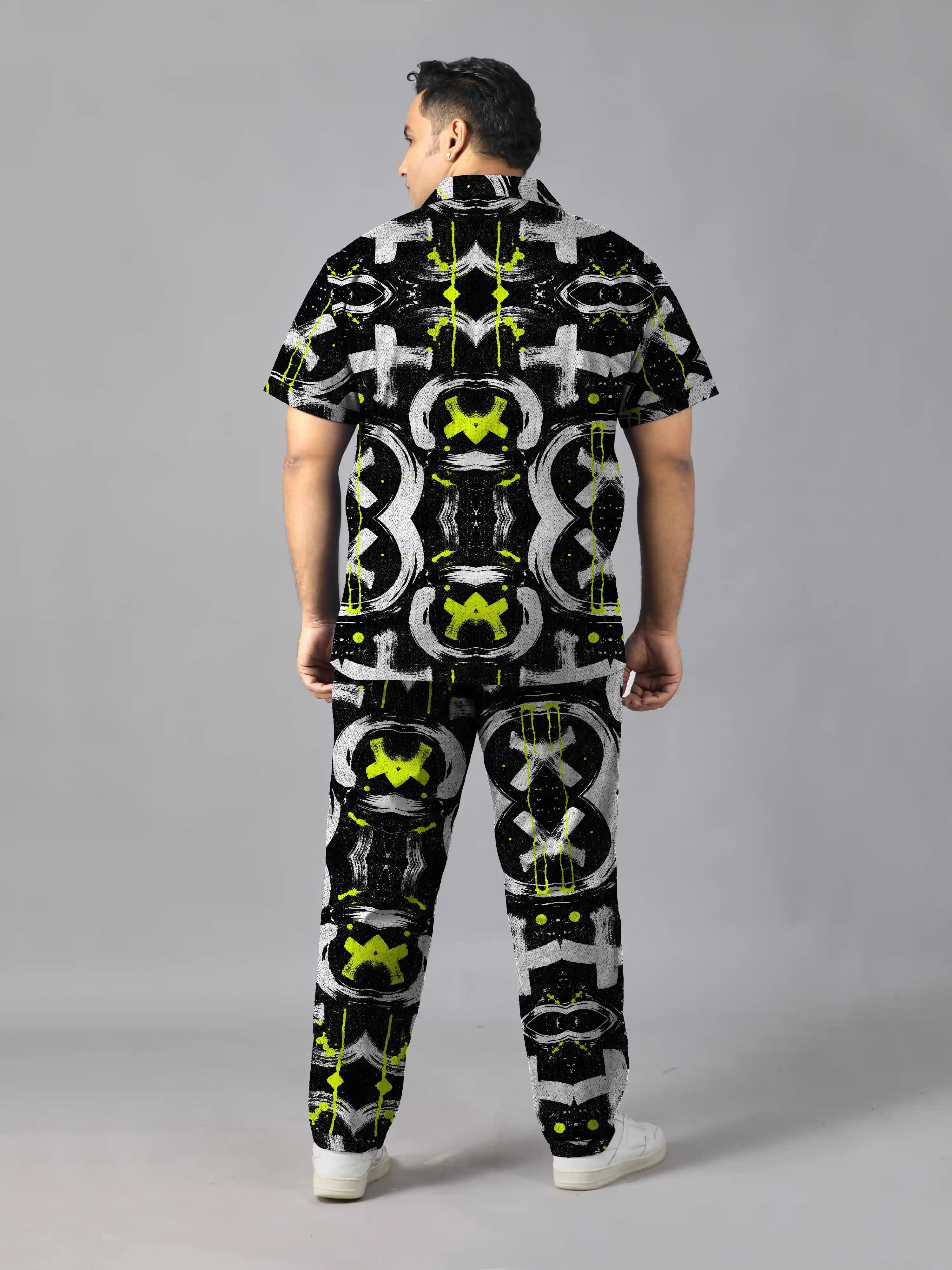 Graffiti Digital Printed Plus Size Men's Full Co-Ord Set