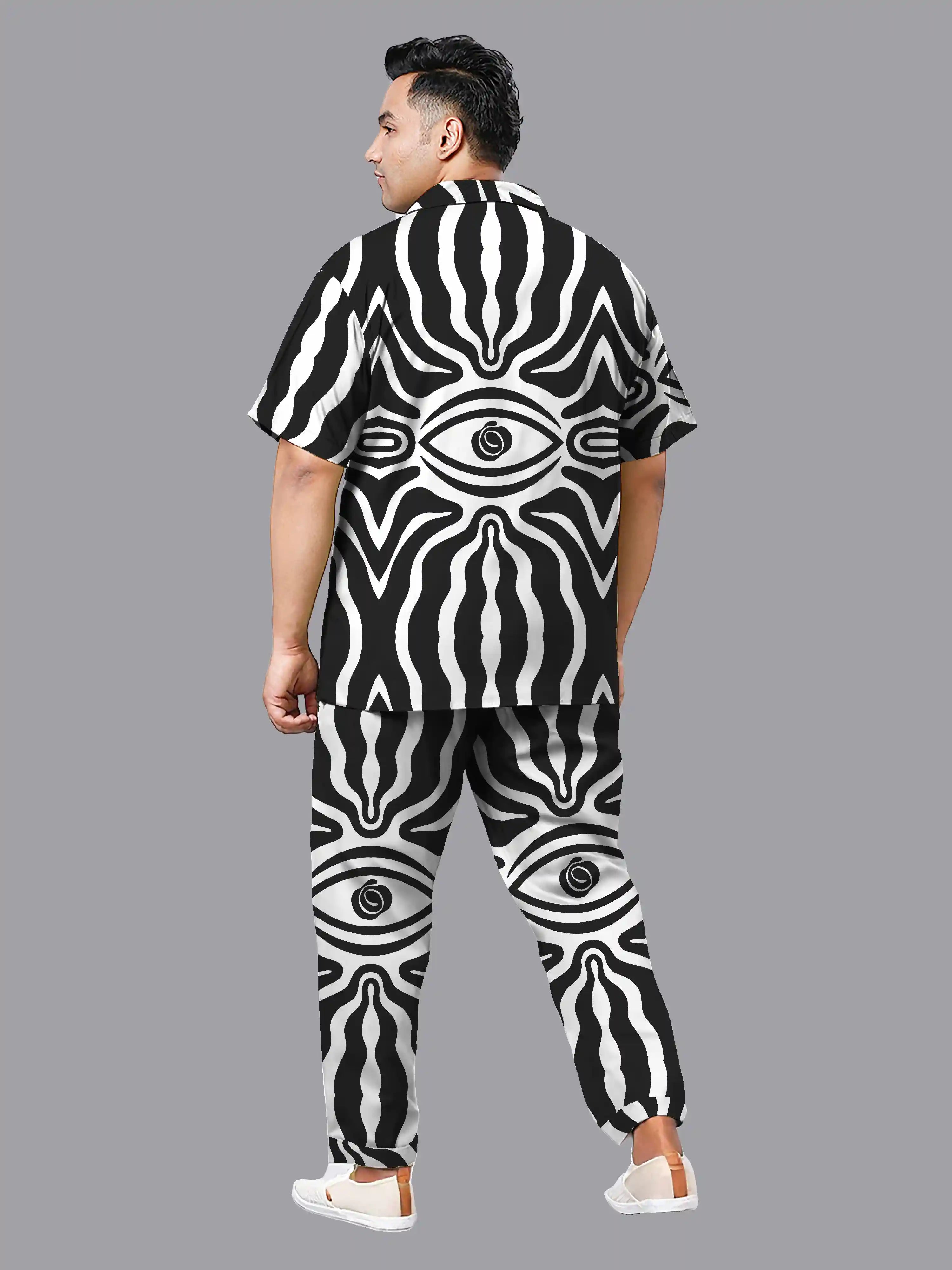 Eye Illustration Plus Size Men’s Full Co-ord Set