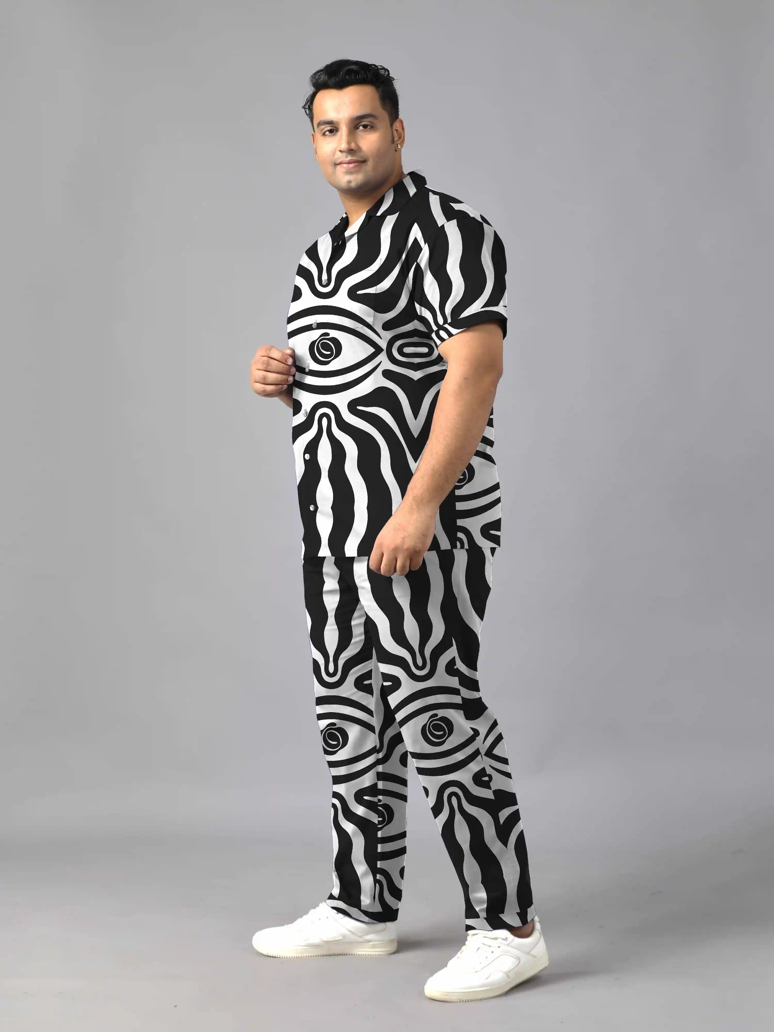 Eye Illustration Plus Size Men’s Full Co-ord Set