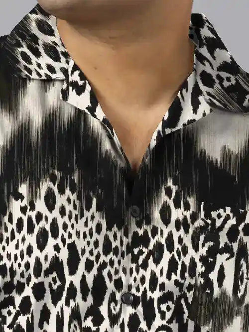 Stripe Tiger Skin Plus Size Men’s Full Co-ord Set