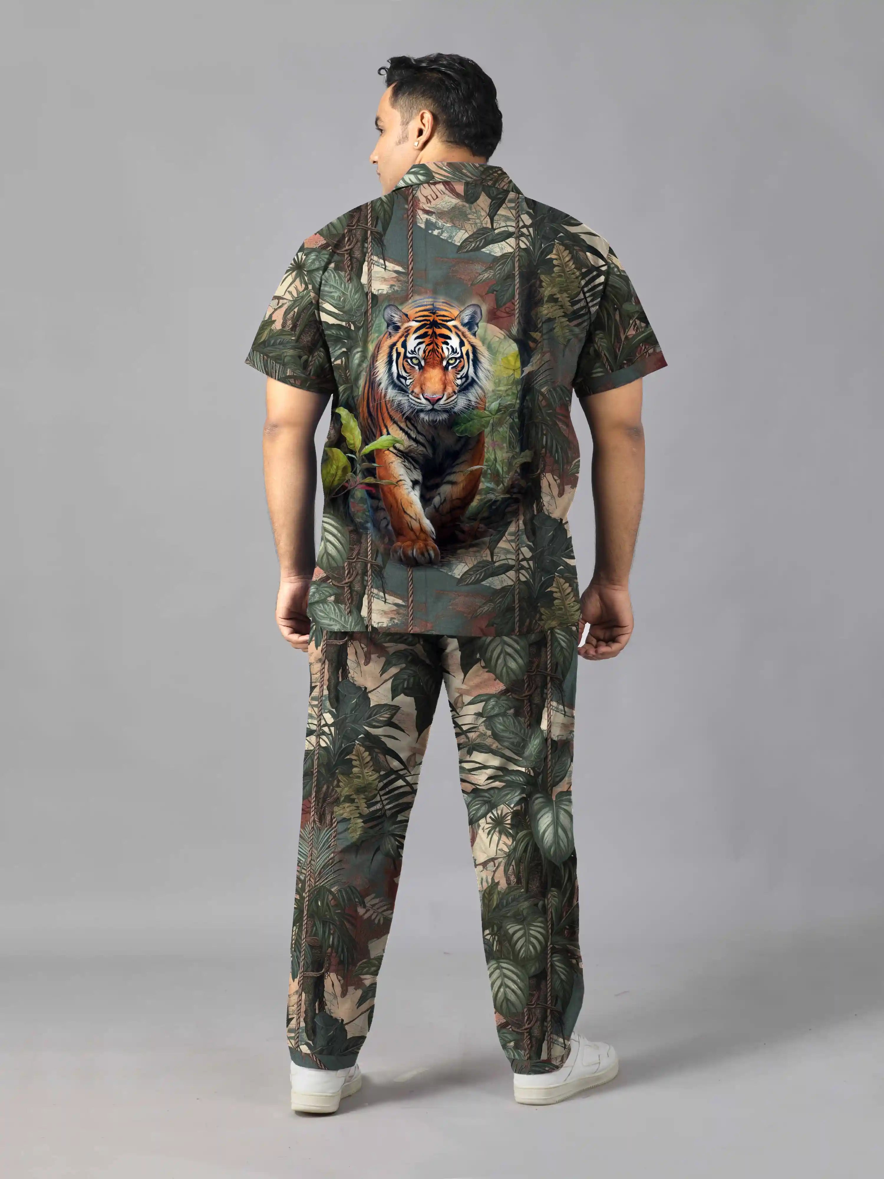 The Jungle King Digital Printed Plus Size Men’s Full Co-ord Set