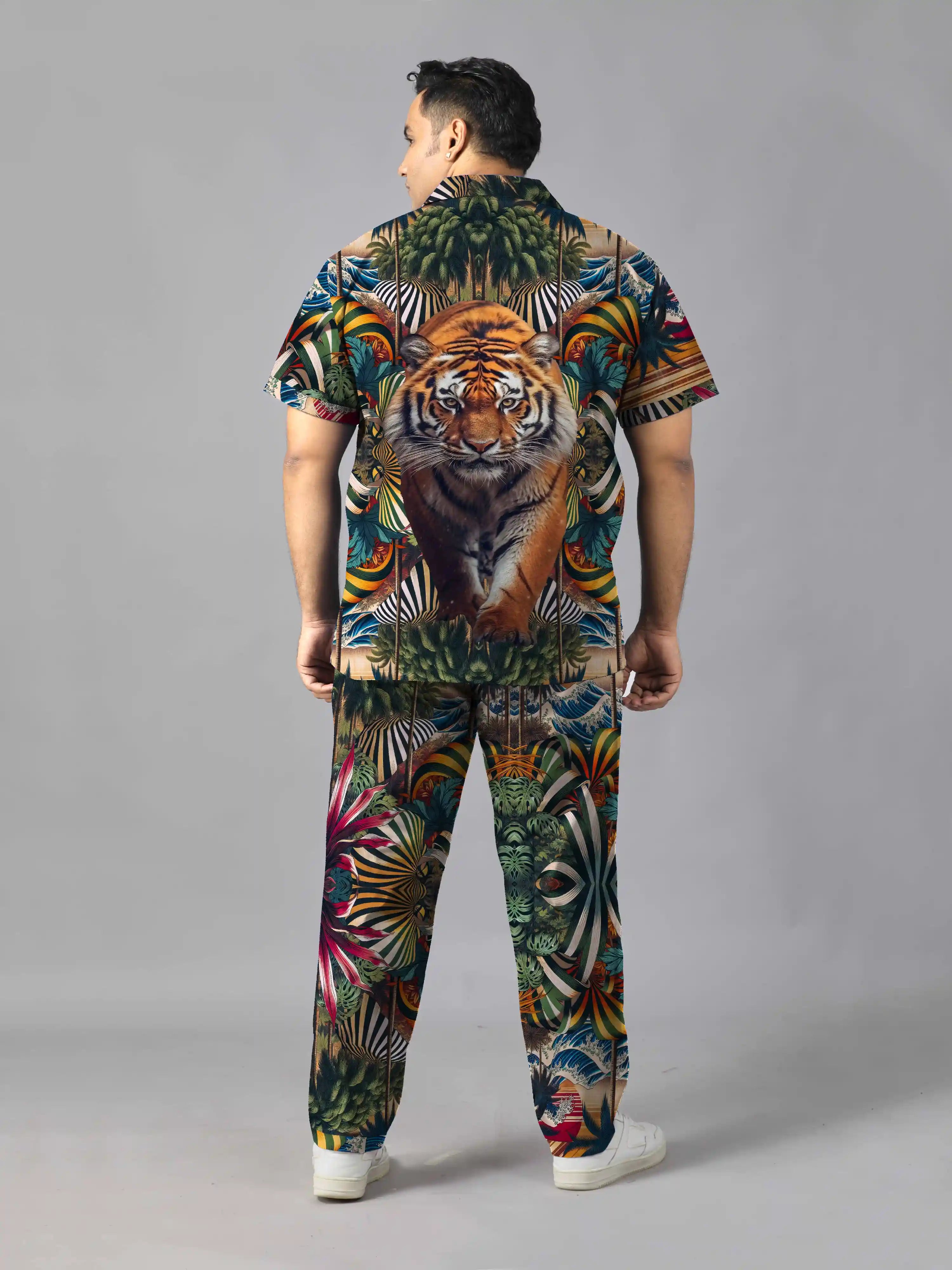 Beach Royalty Digital Printed Plus Size Men's Full Co-ord Set