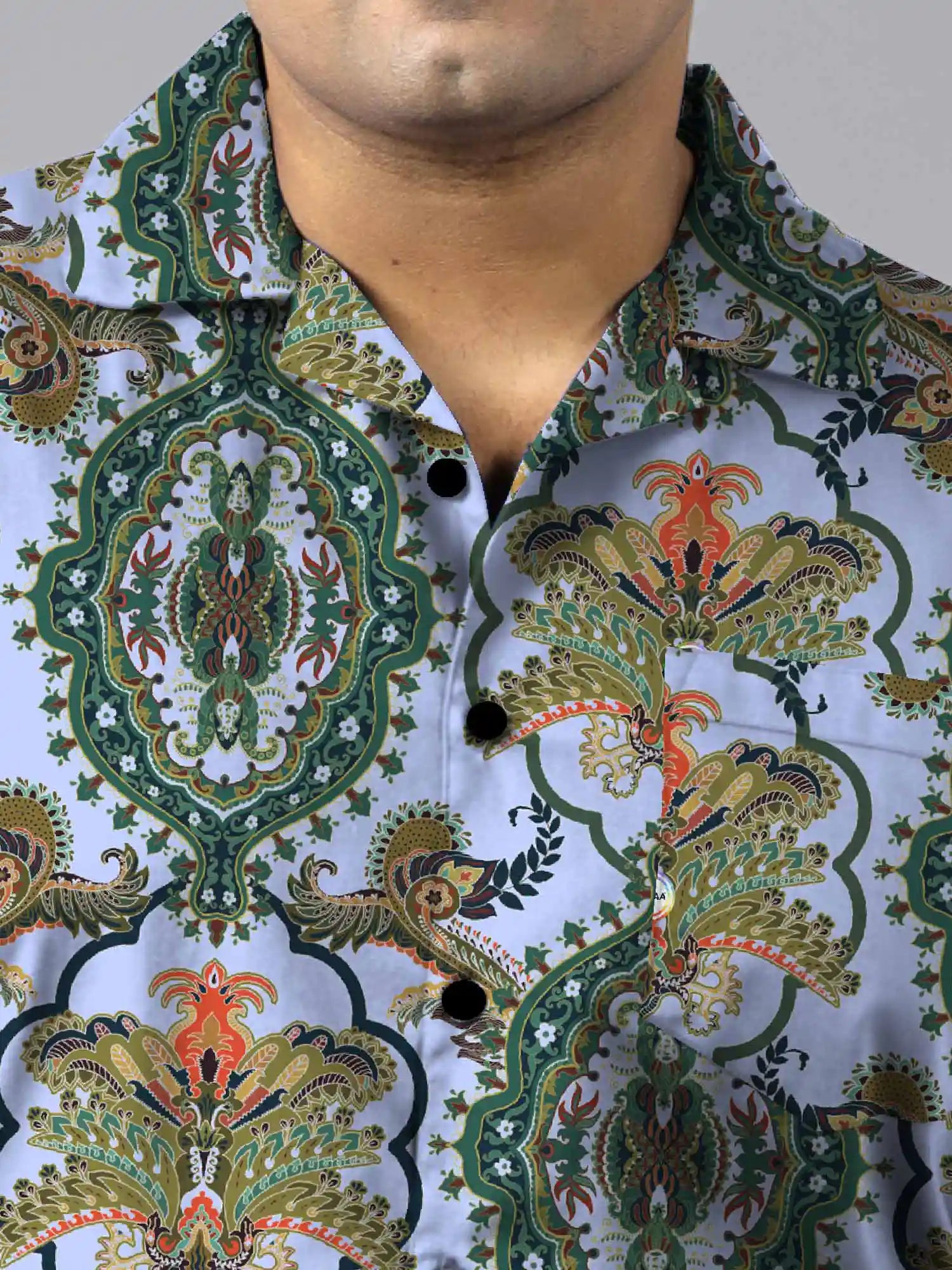 Victorian Chinoiserie Digital Printed Plus Size Men's Full Co-Ord Set