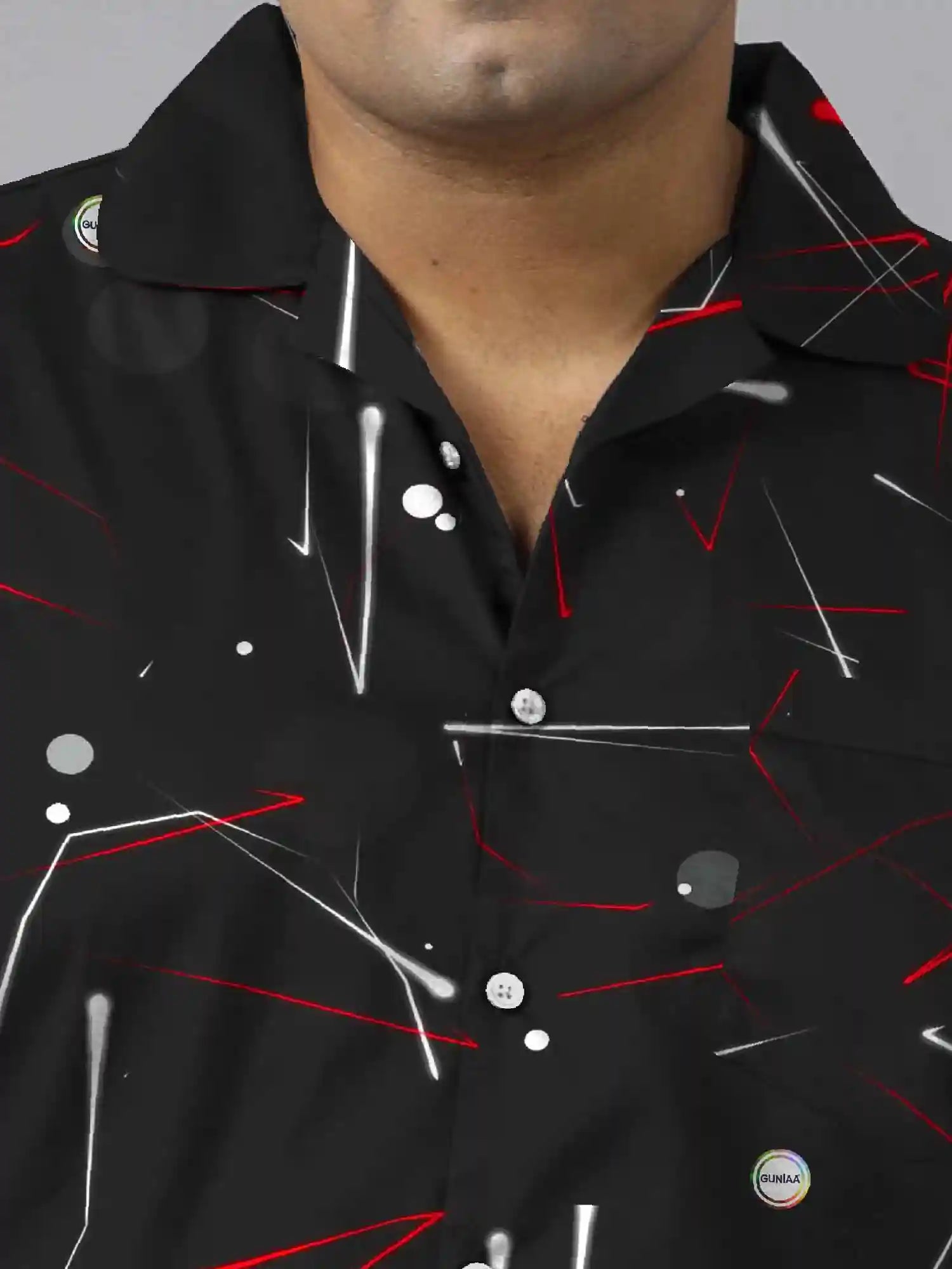 Particle Effects Digital Printed Plus Size Men's Full Co-Ord Set