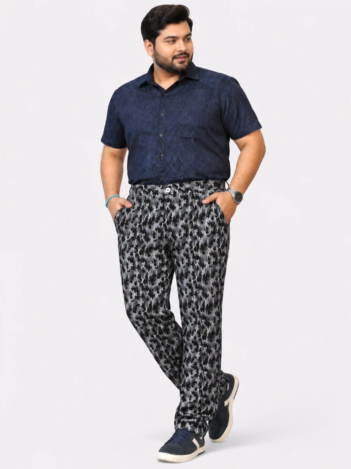 Signal Camo Digital Printed Twill Lycra Men's Plus Size Full Pant