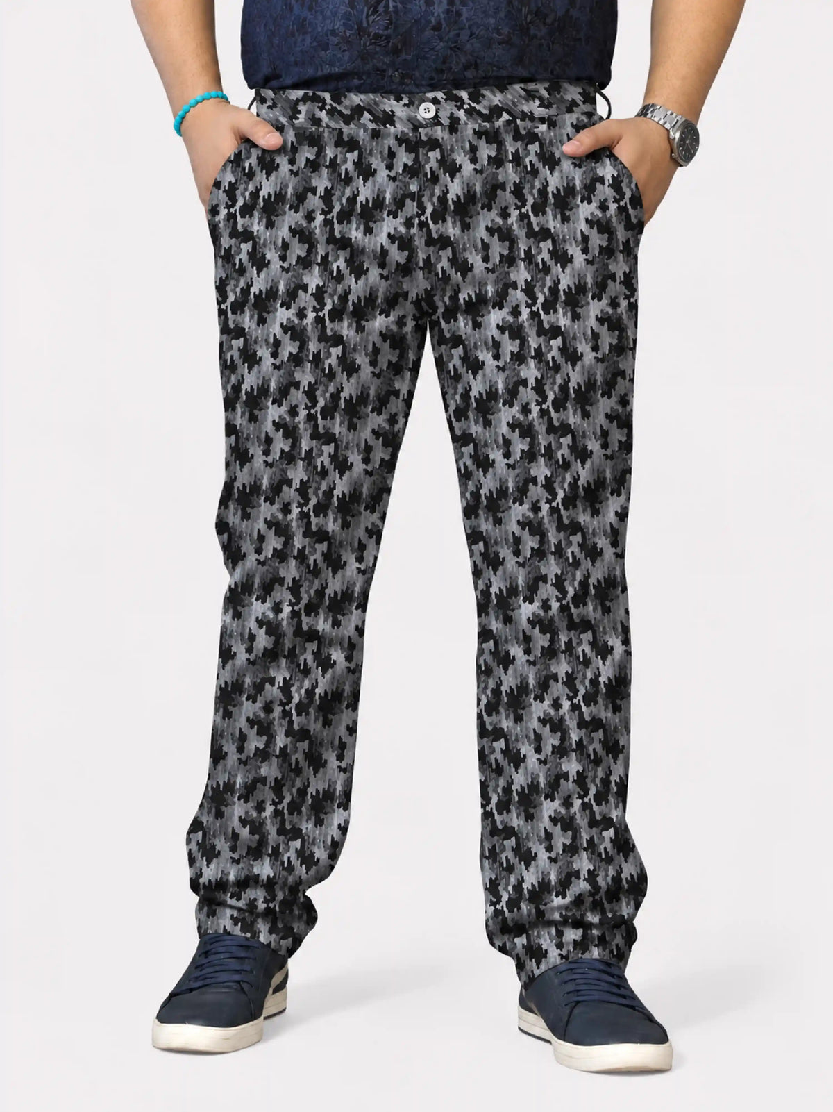 Signal Camo Digital Printed Twill Lycra Men's Plus Size Full Pant
