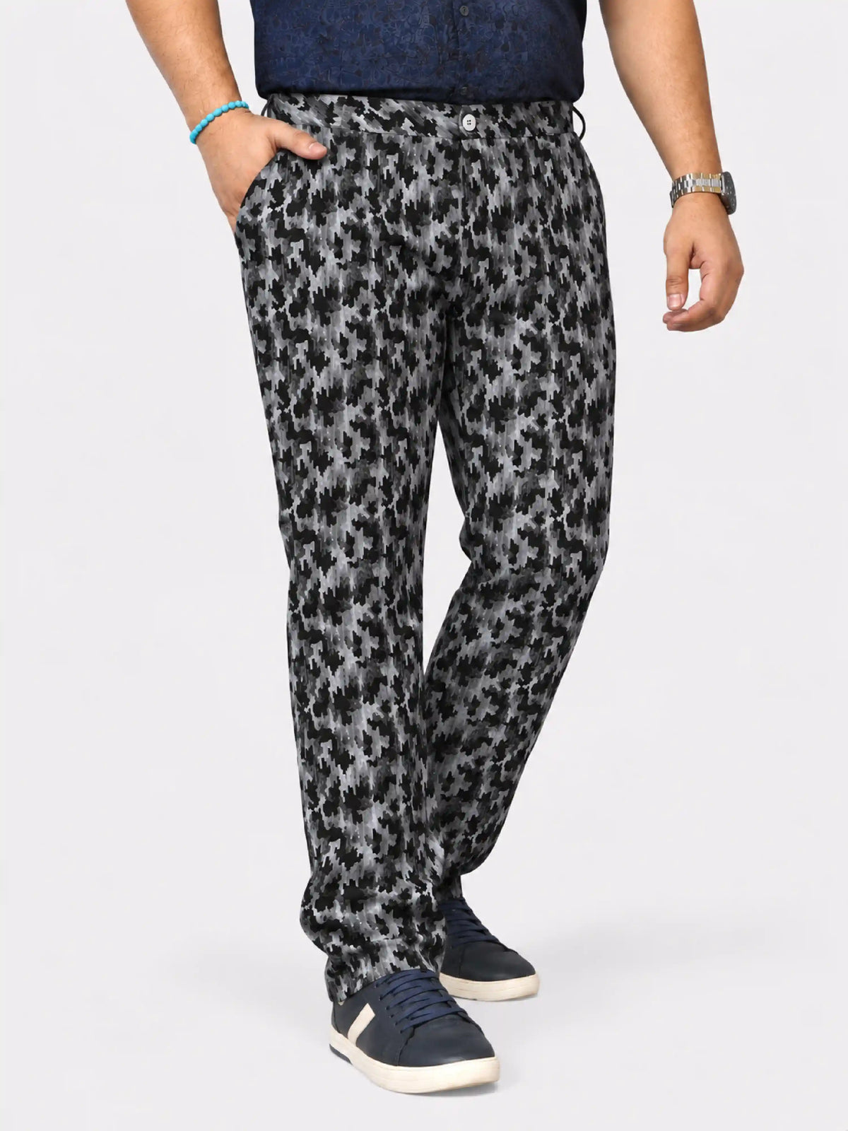 Signal Camo Digital Printed Twill Lycra Men's Plus Size Full Pant