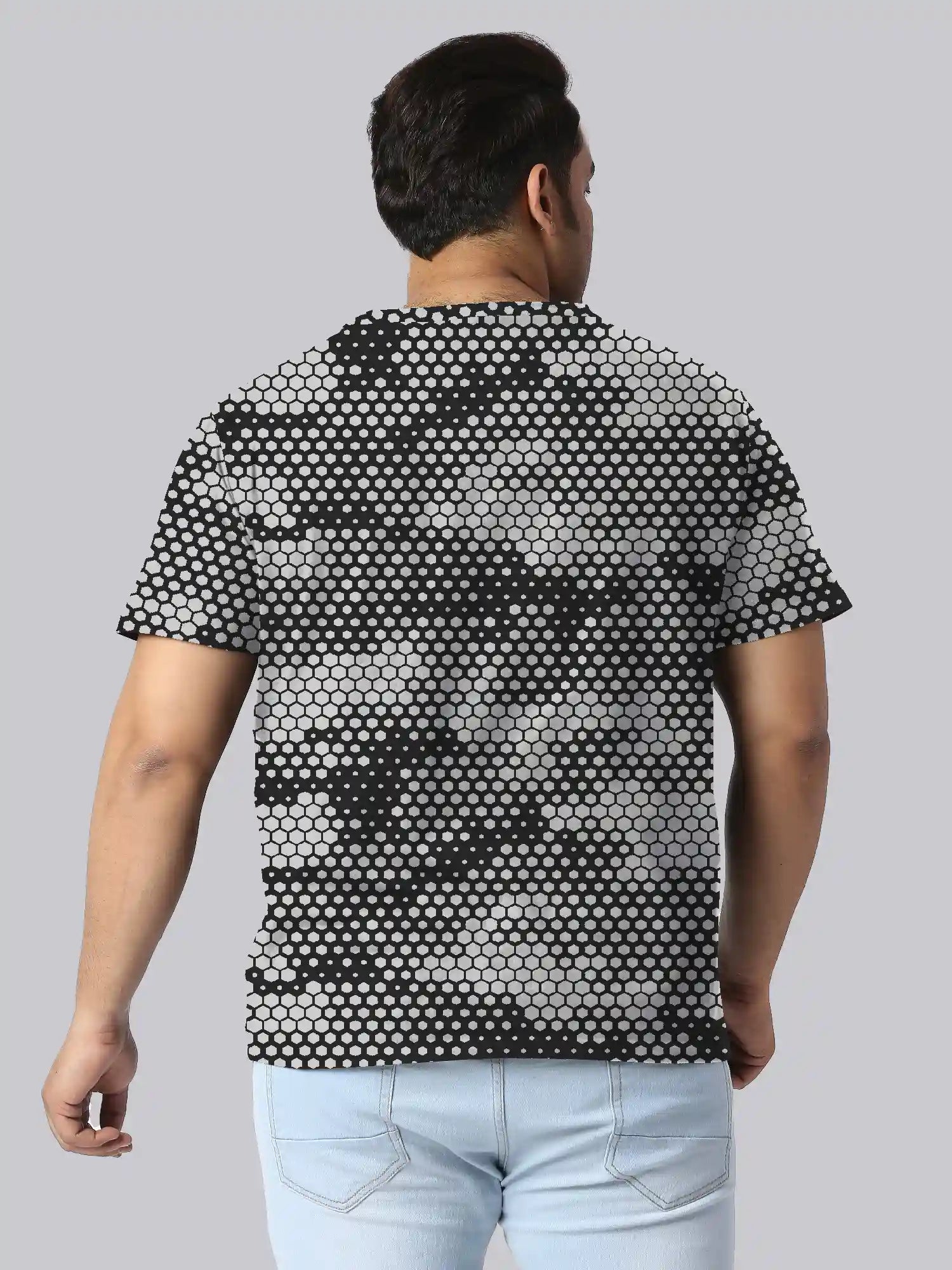 Camouflage Grey Digital Printed Plus Size T-shirt